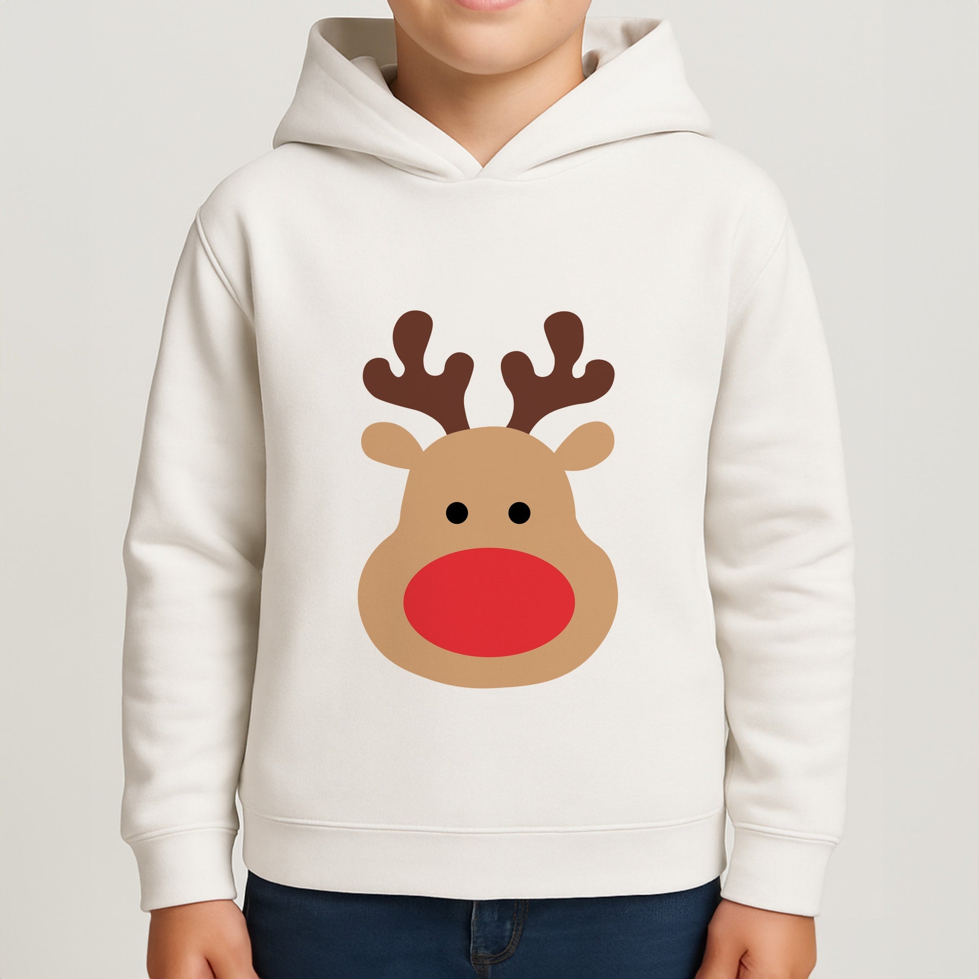 Rudolph Face - Christmas Boys Hoodie