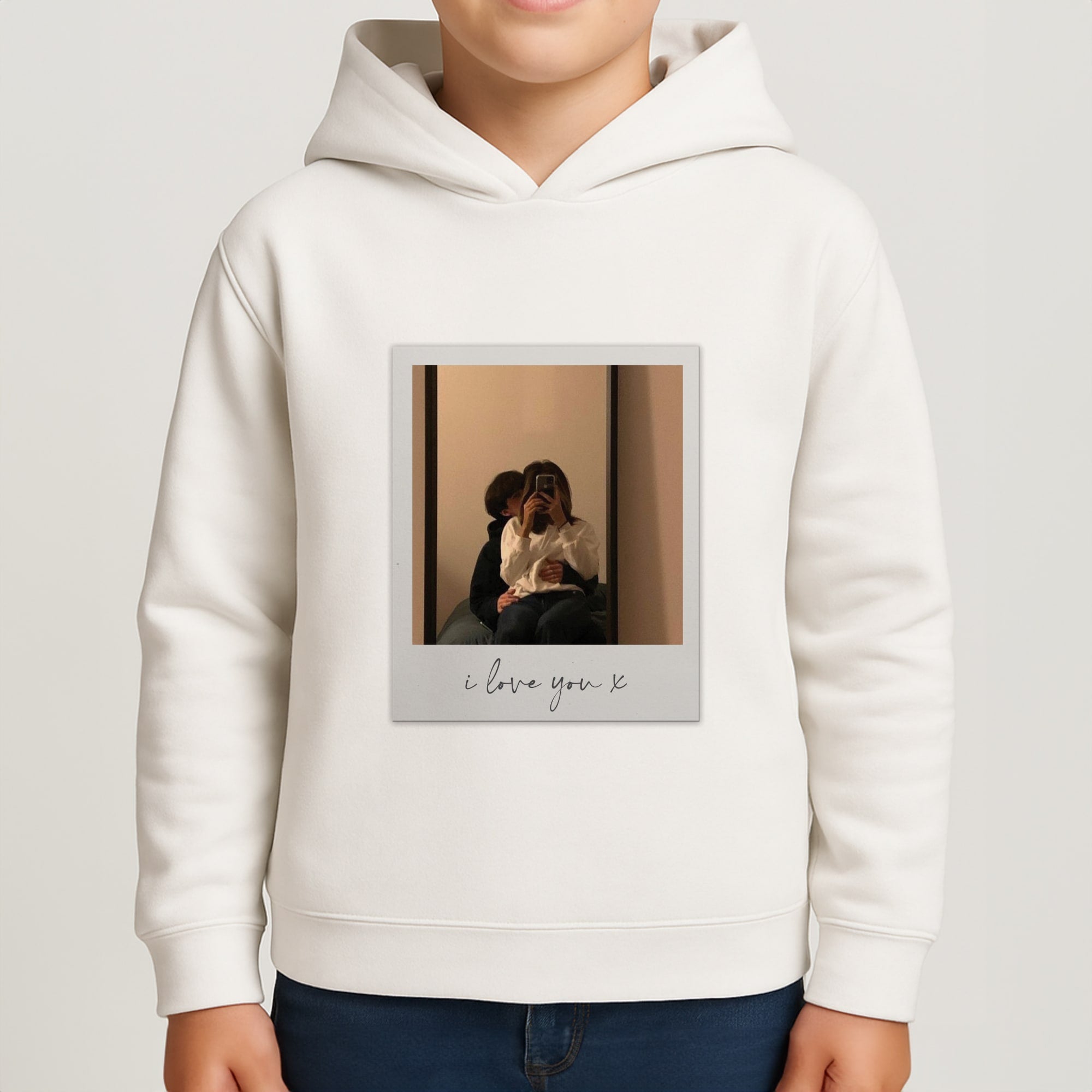 I Love You Polaroid - Personalised Couples Boys Hoodie