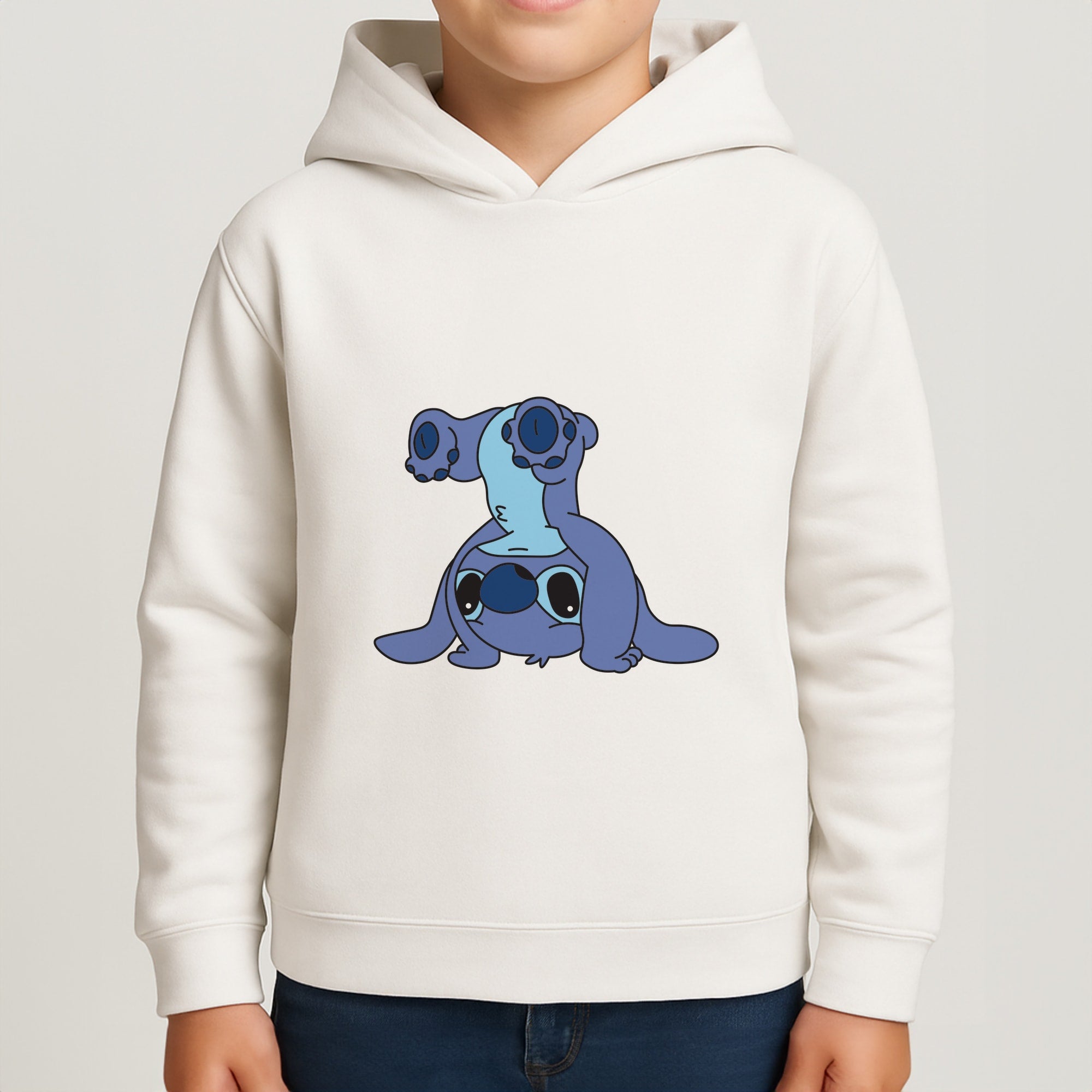 Cute Blue Alien Handstand Boys Hoodie