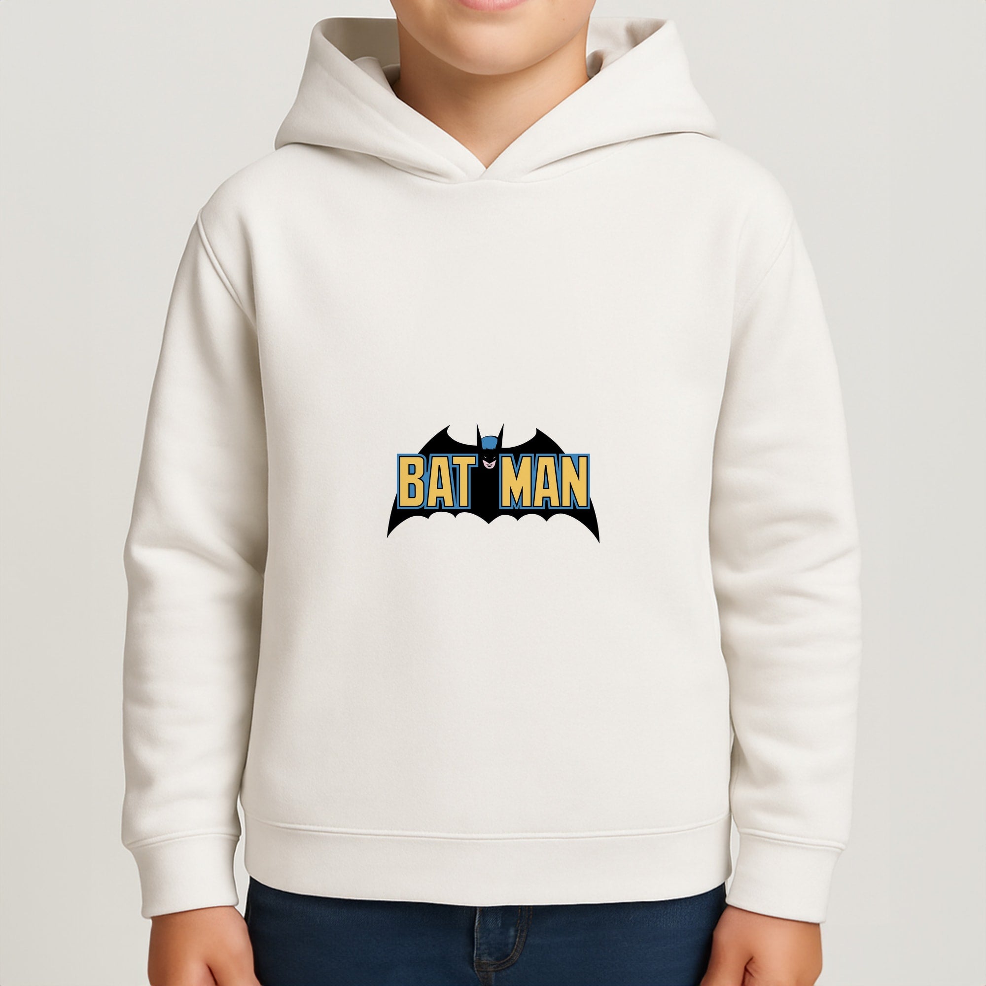 Yellow Bat Superhero Logo Boys Hoodie