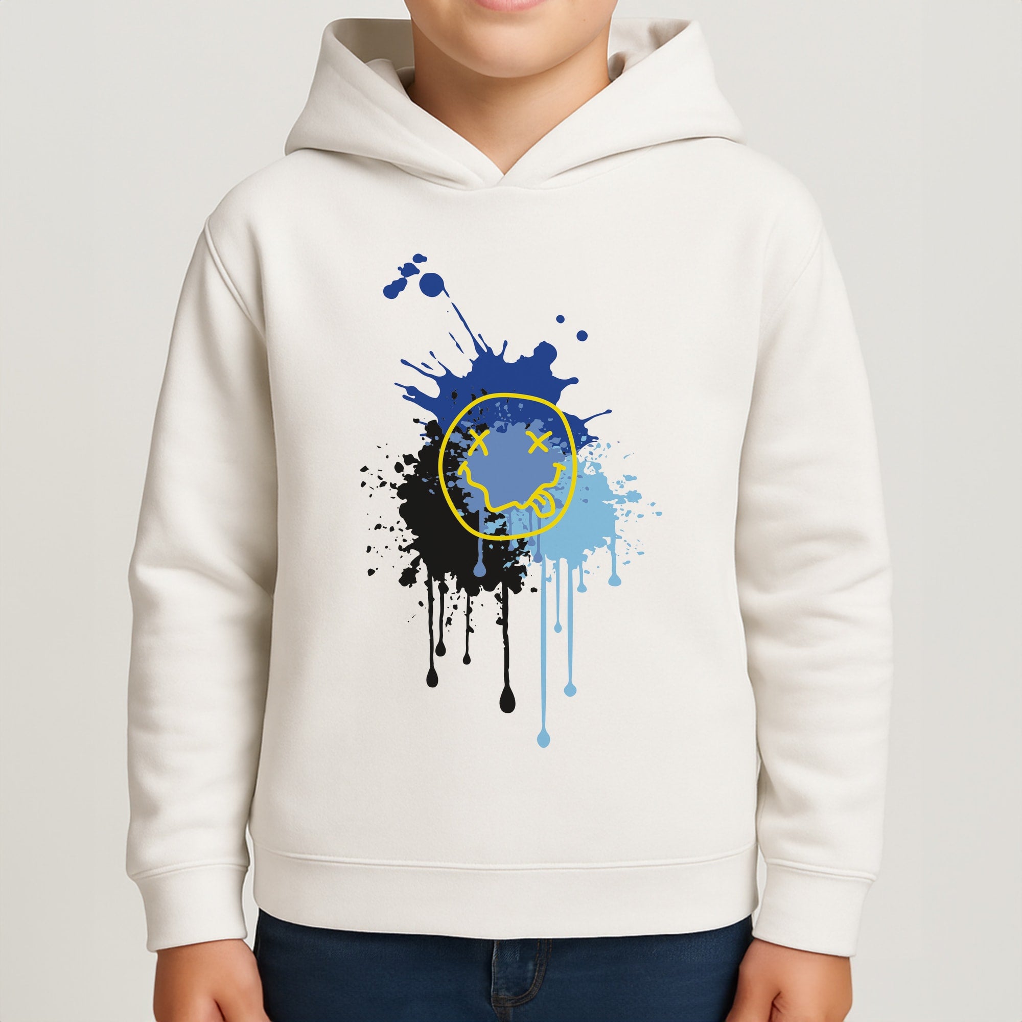Blue Graffiti - Skate Aesthetic Boys Hoodie