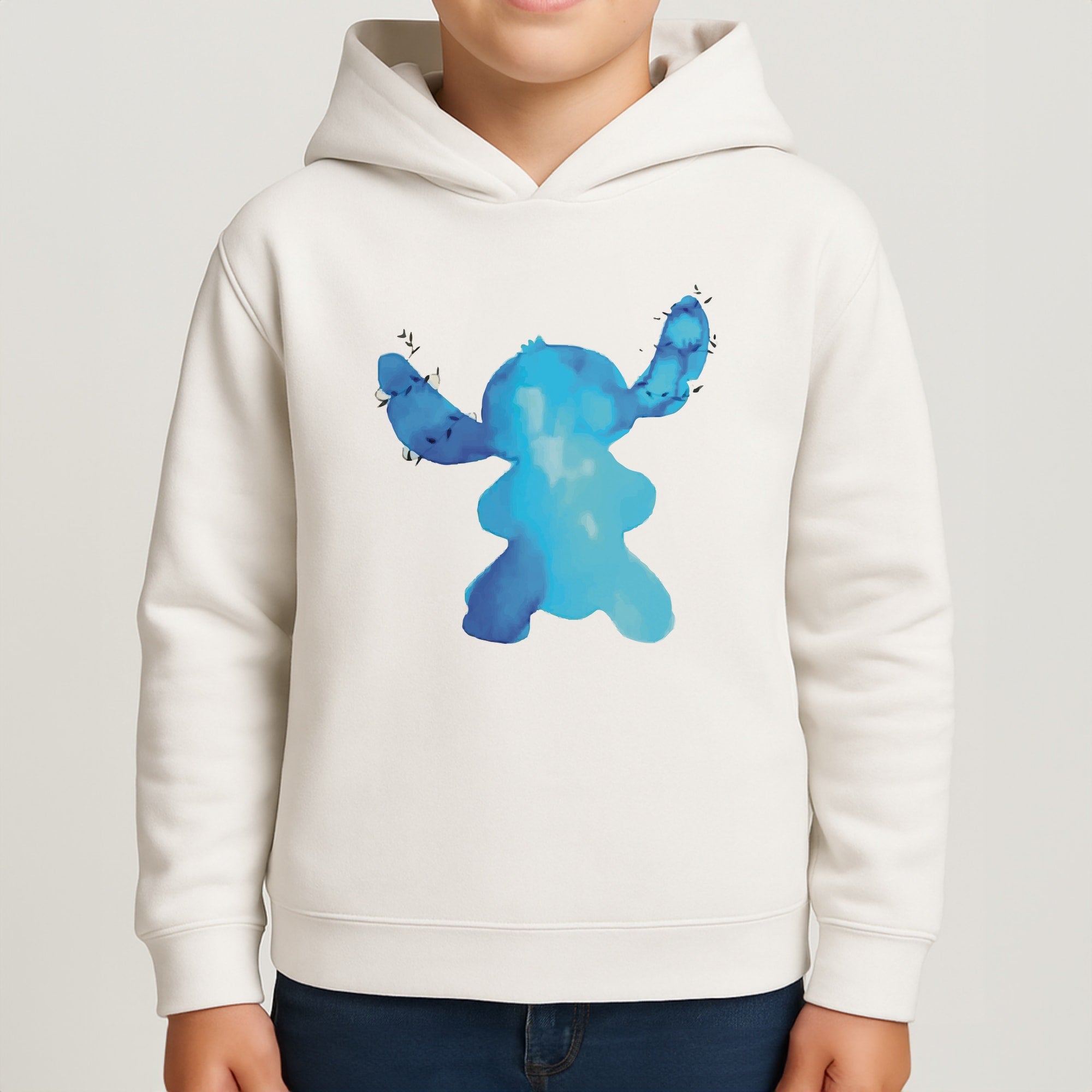 Watercolour Blue Alien Disney Kids Hoodie