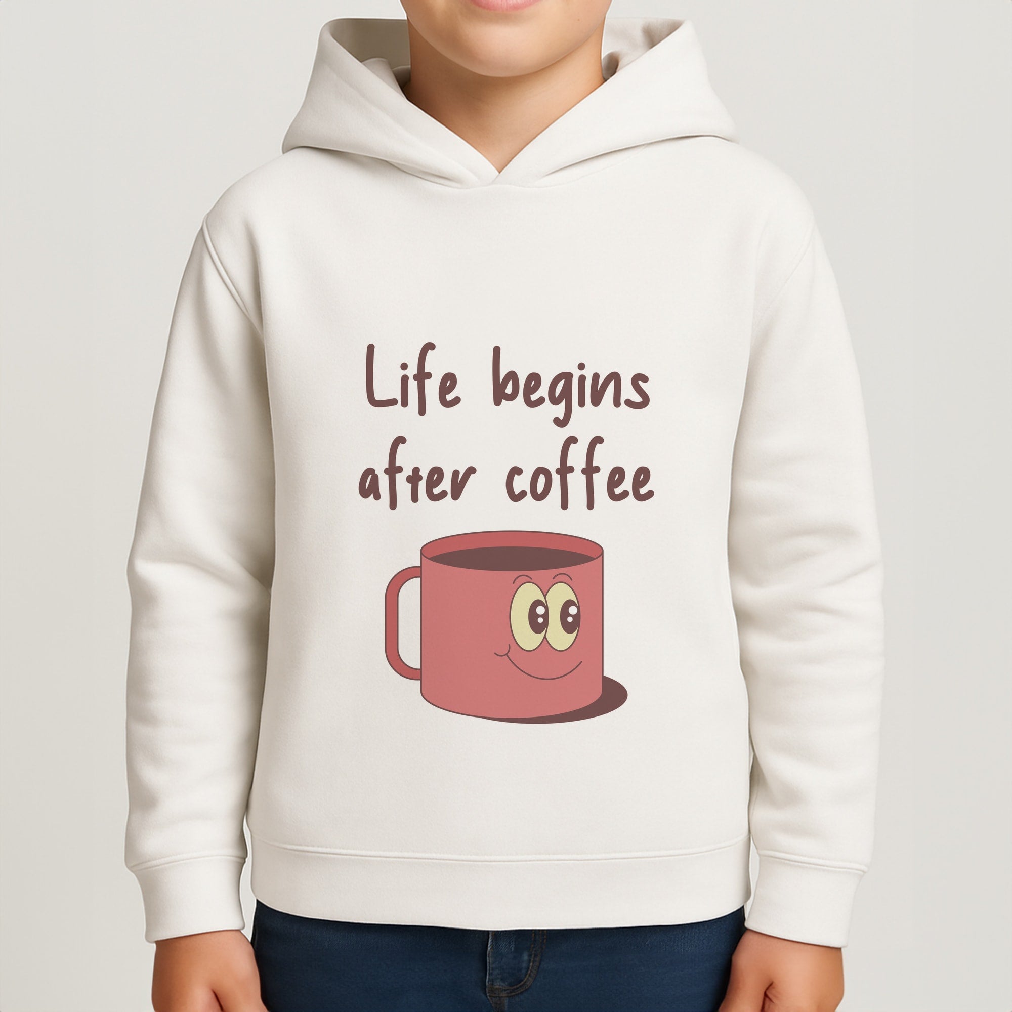 Life Begins After Coffee - Aesthetic Quote Boys Hoodie