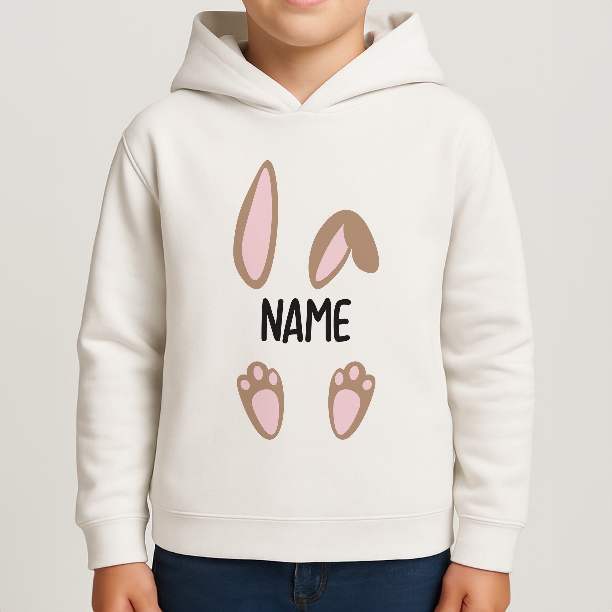 Brown Bunny Personalised Boys Hoodie