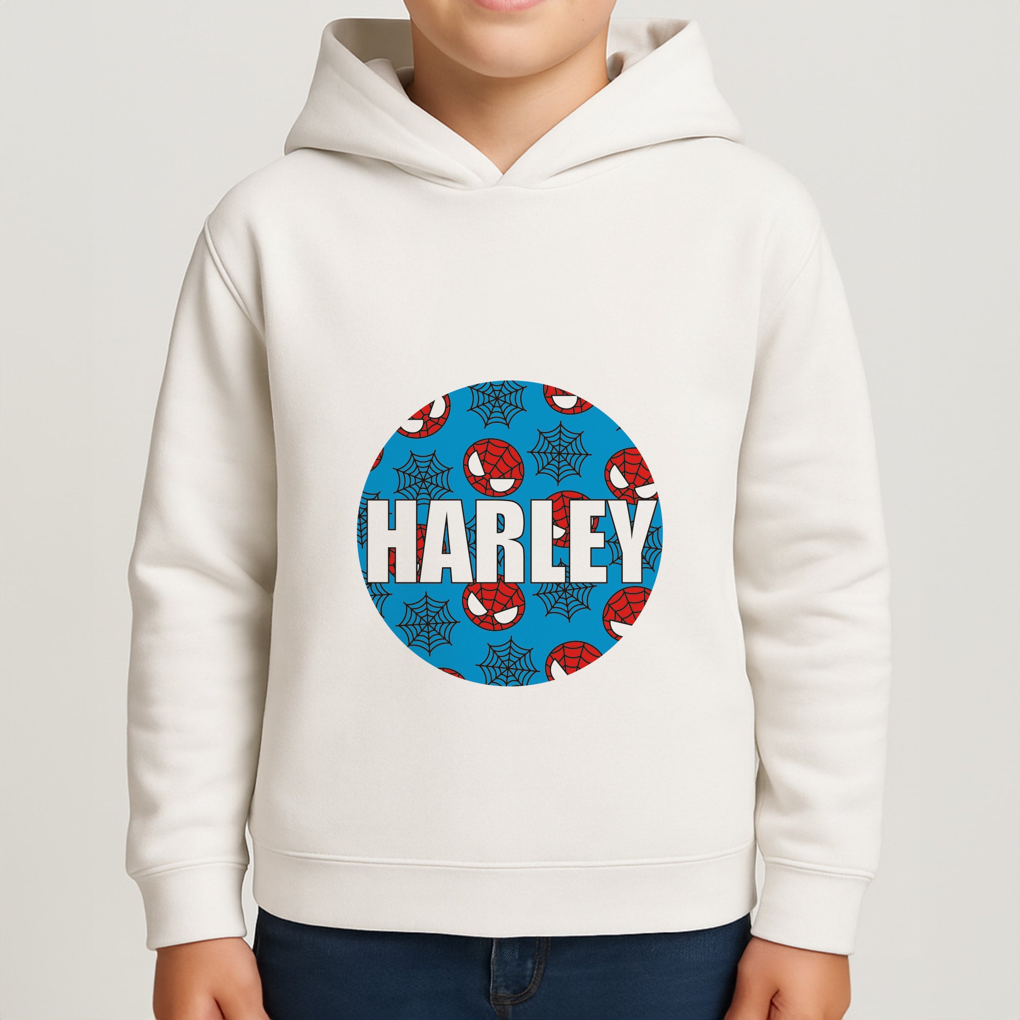 Spiderman And Webs - Personalised Superhero Comic Boys Hoodie