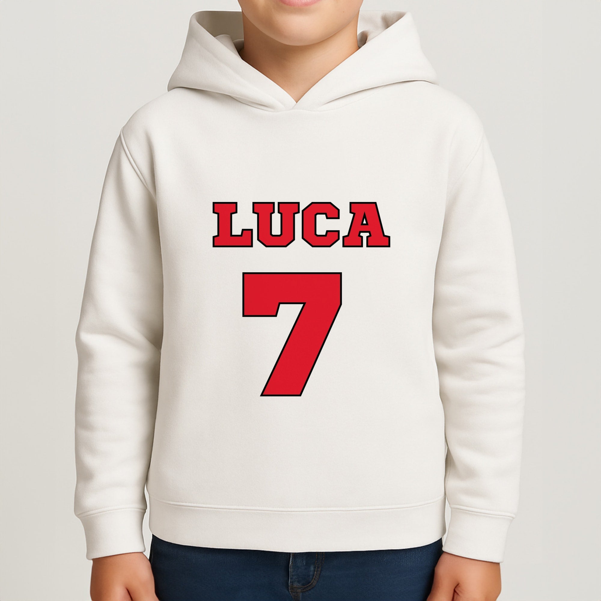 Red - Personalised Football Boys Hoodie
