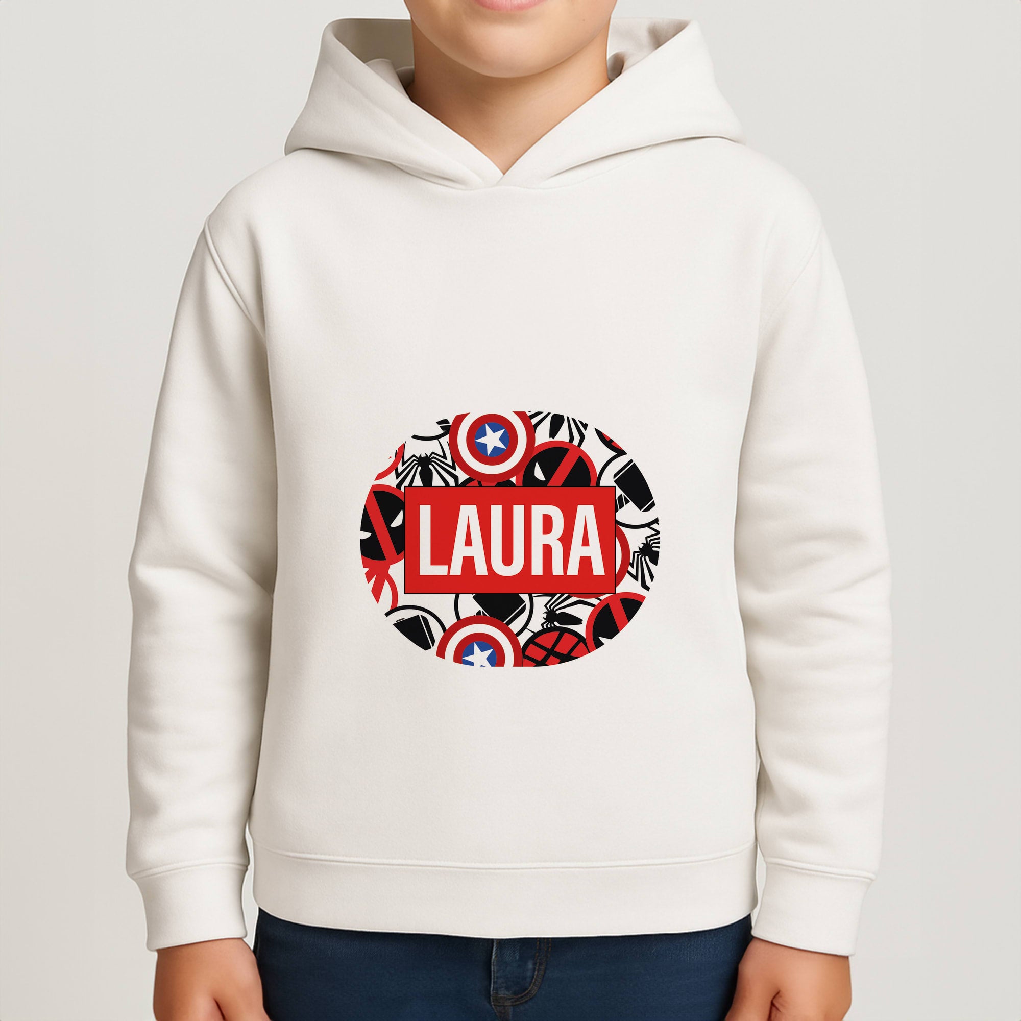Collage - Personalised Superhero Comic Boys Hoodie