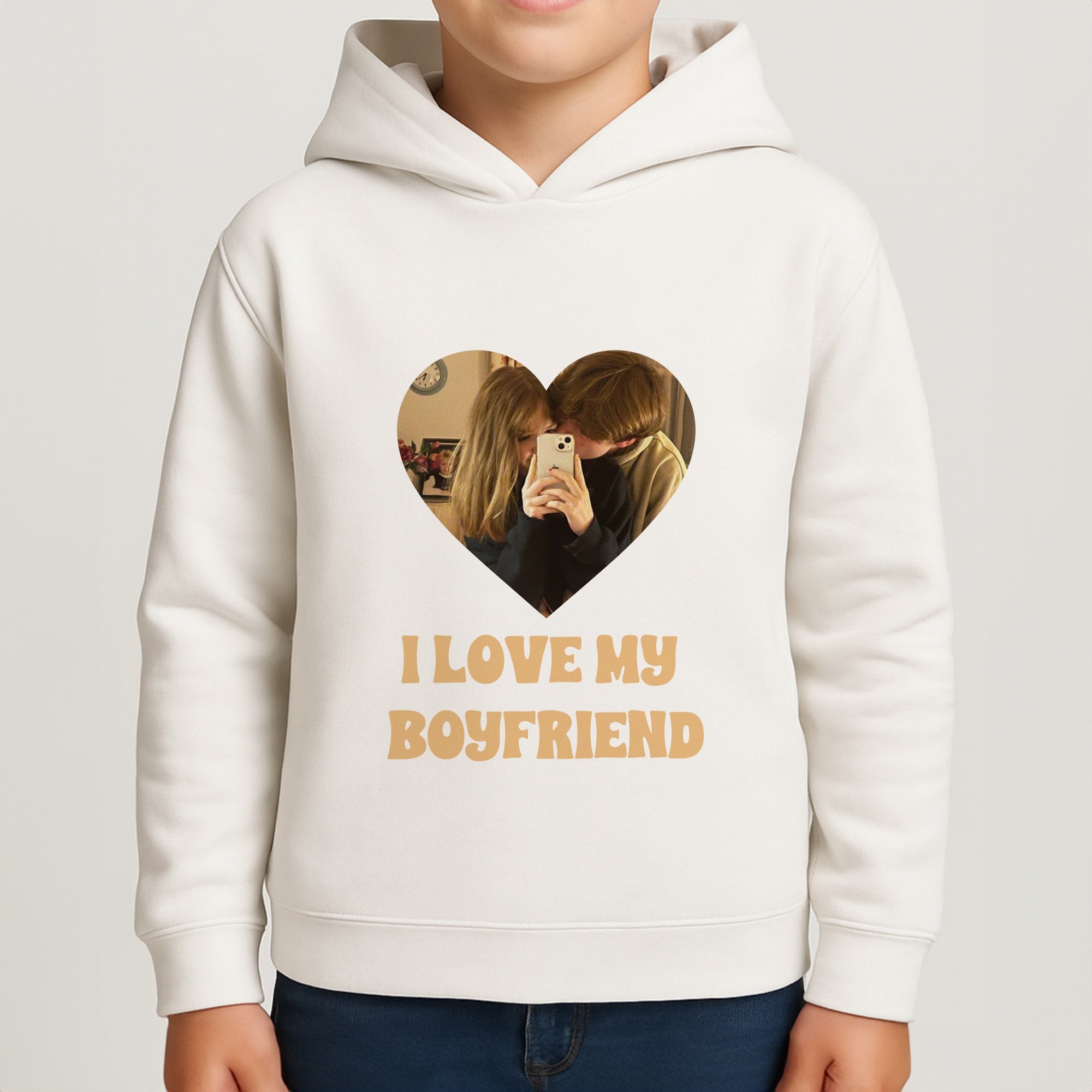 I Love My Boyfriend - Personalised Couples Boys Hoodie