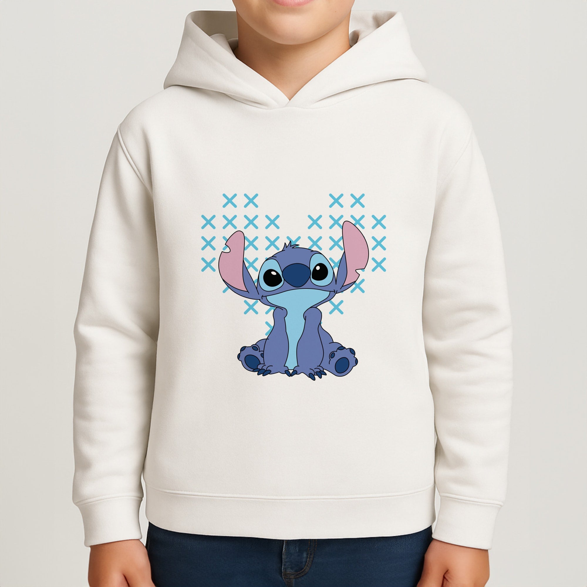 Blue Alien Hearts Boys Hoodie