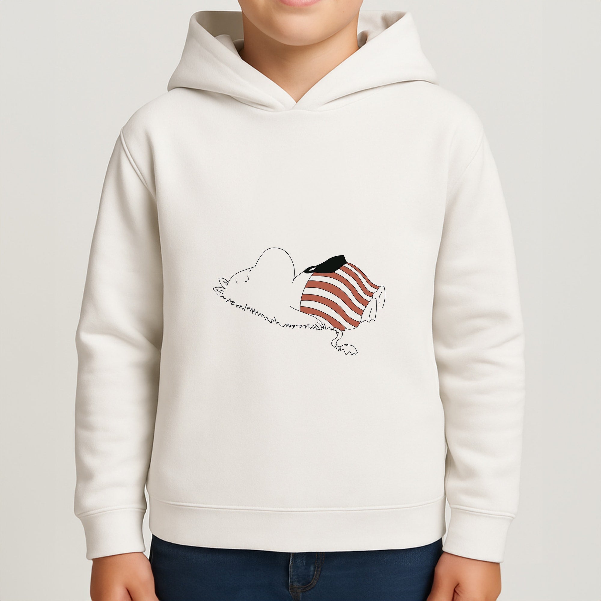 Moom On Grass Boys Hoodie