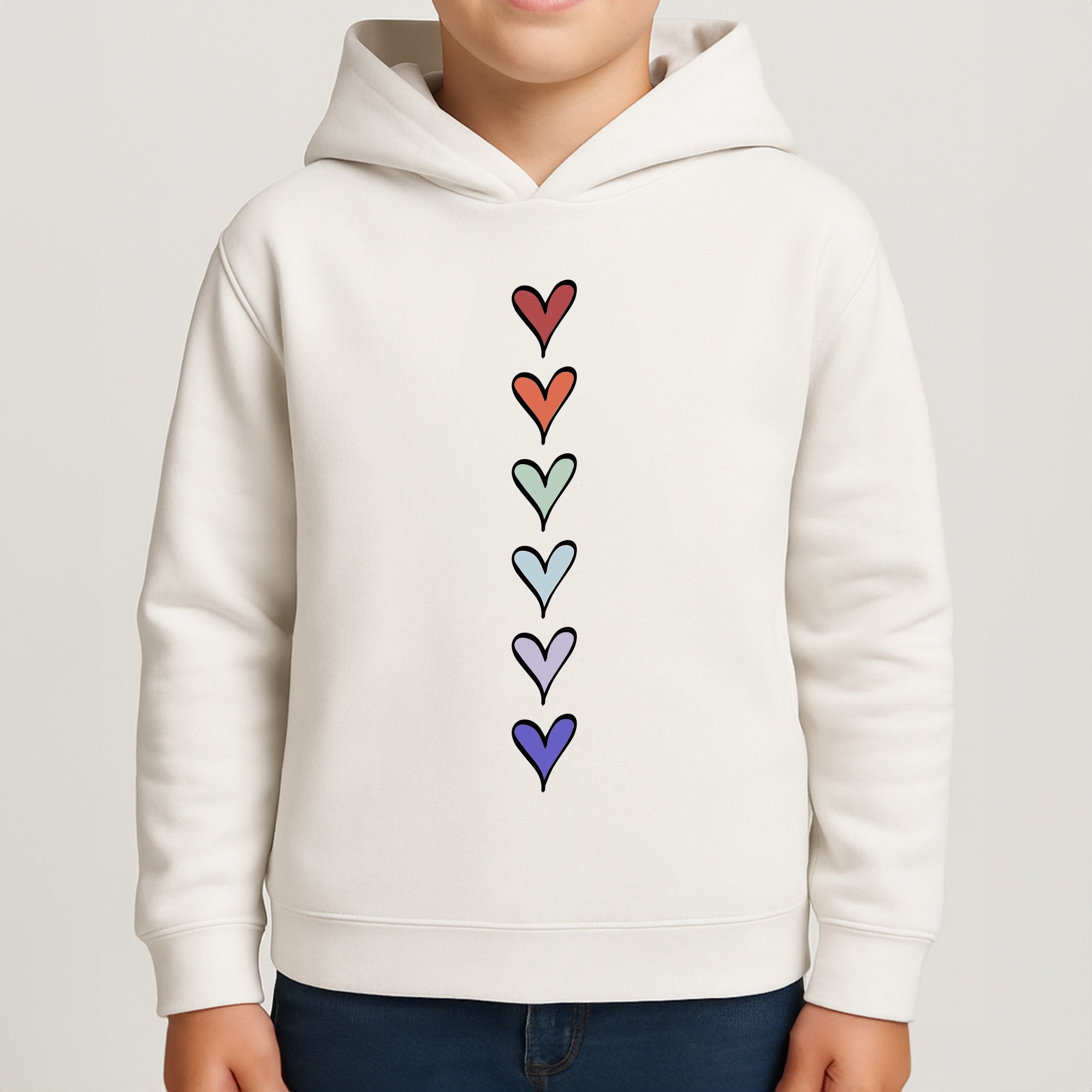 Love Heart Line Boys Hoodie