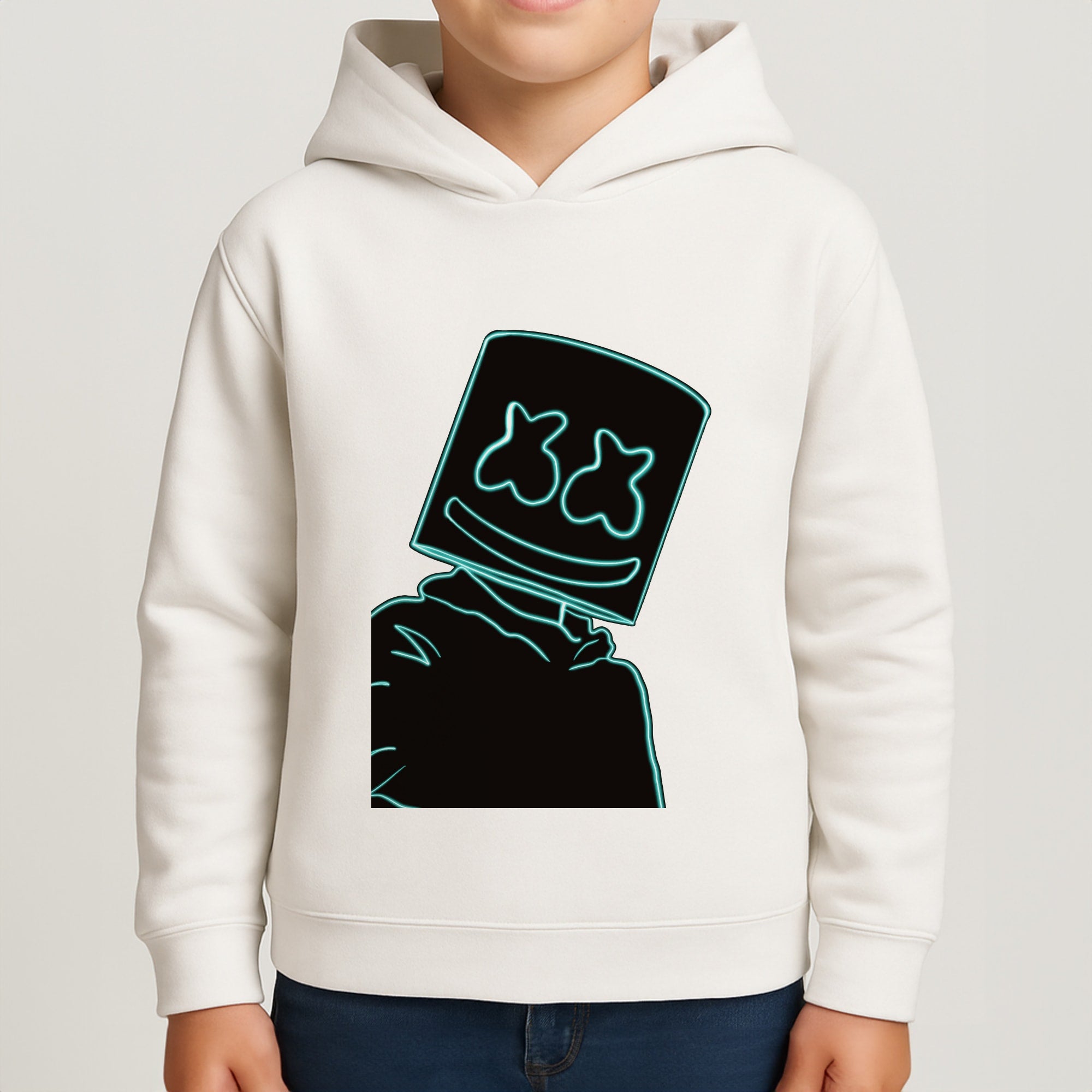 Black White Helmet DJ Neon Boys Hoodie