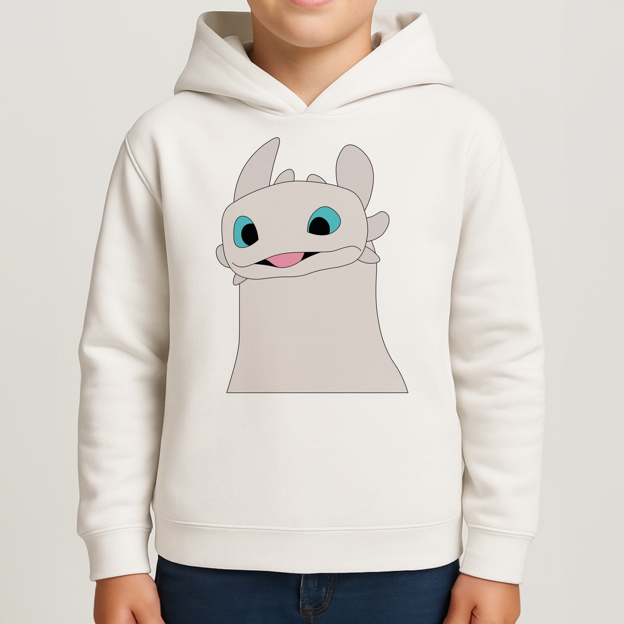 White Fury Dragon Kids Hoodie