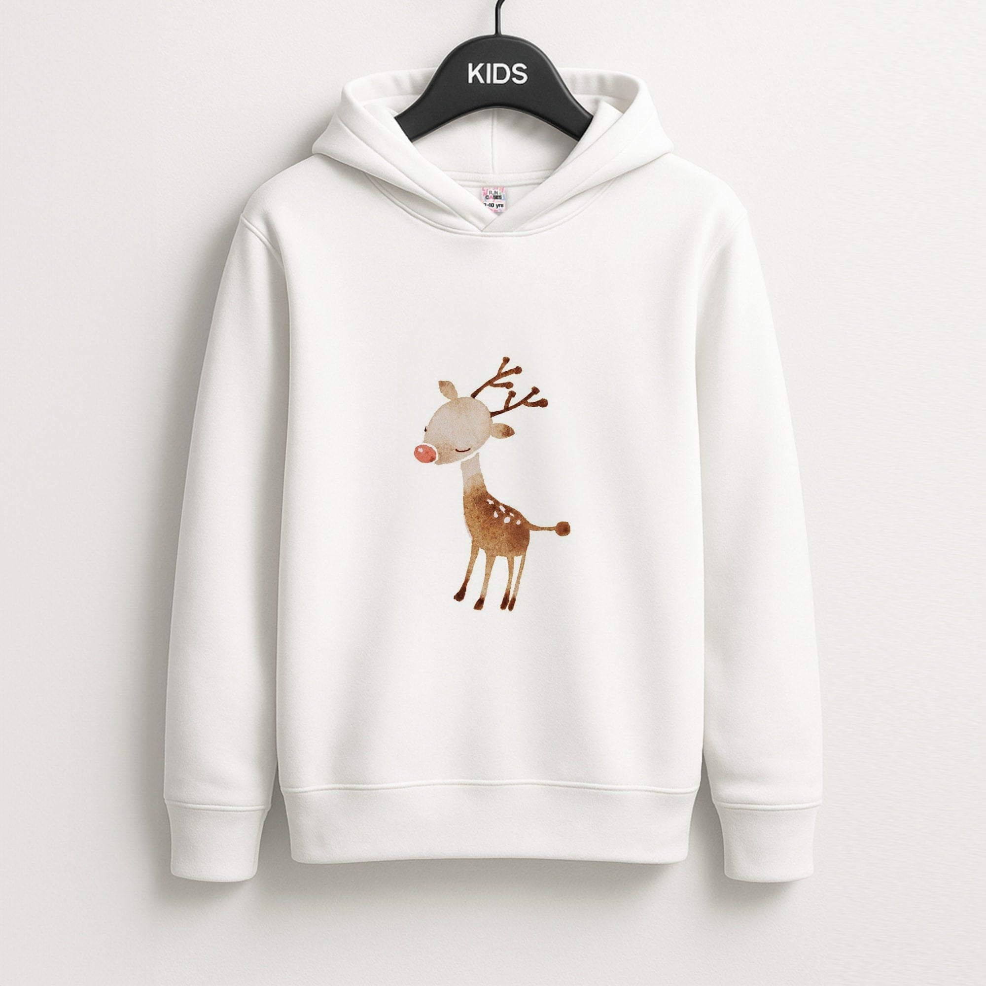 Watercolour Rudolph The Reindeer Unisex Kids Hoodie