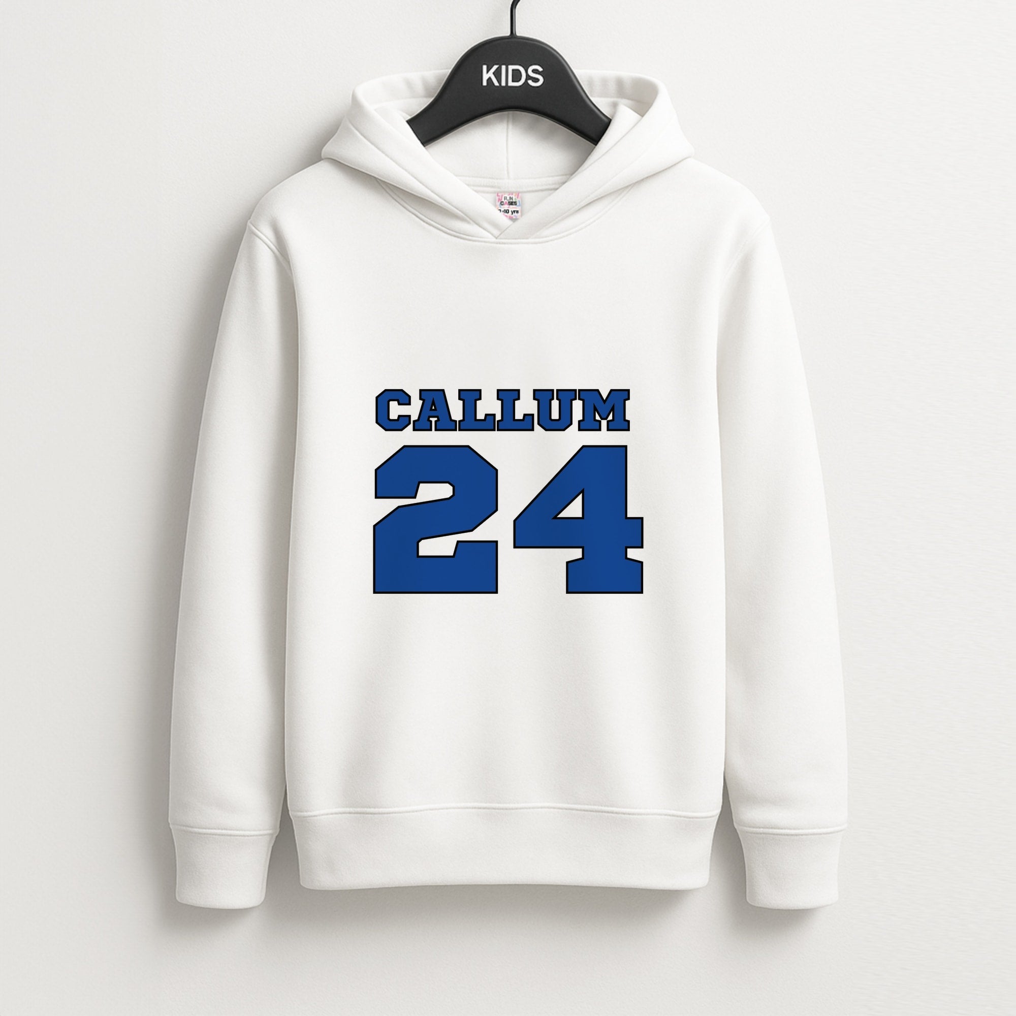 Dark Blue - Personalised Football Unisex Kids Hoodie