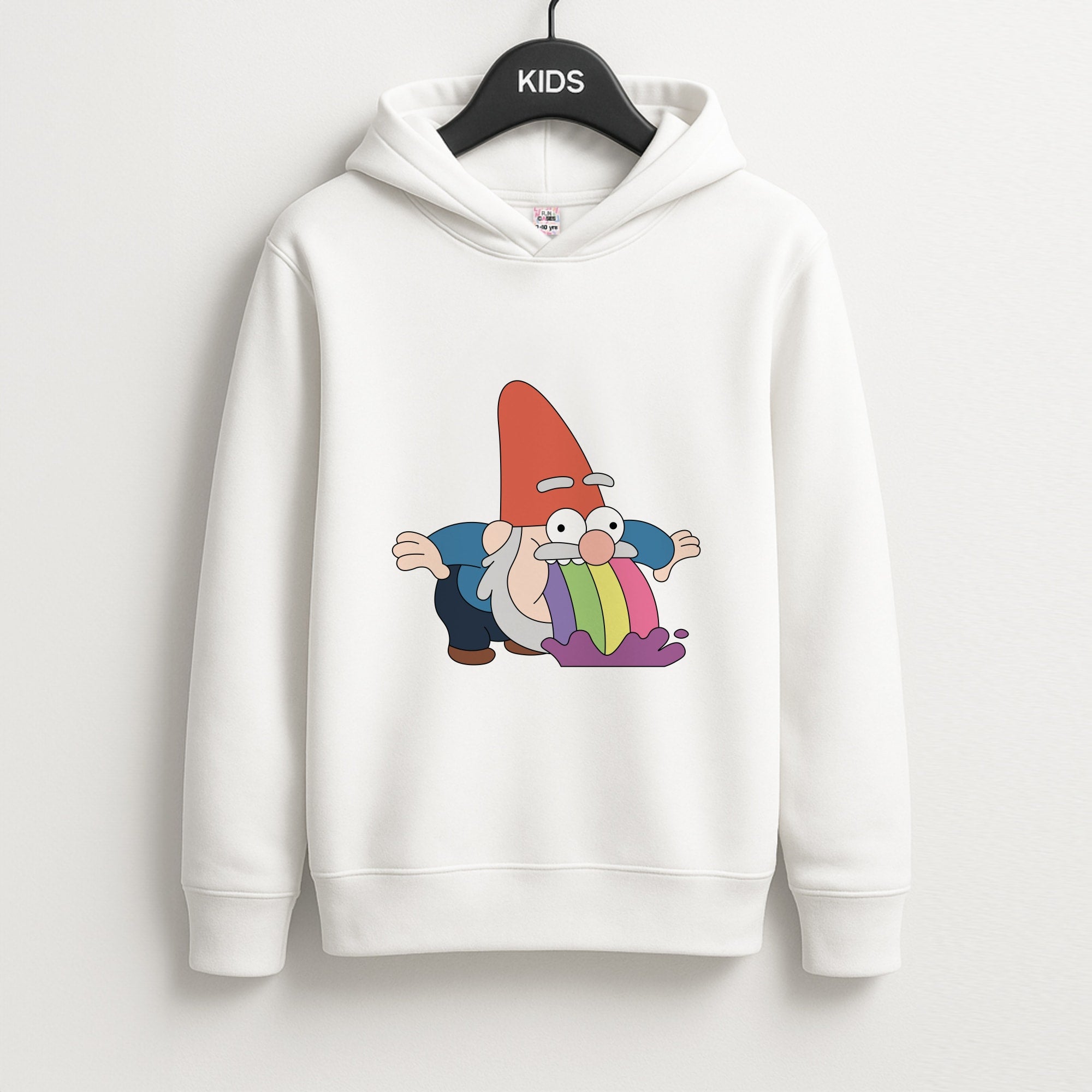 Garden Gnome Rainbow Kids Hoodie