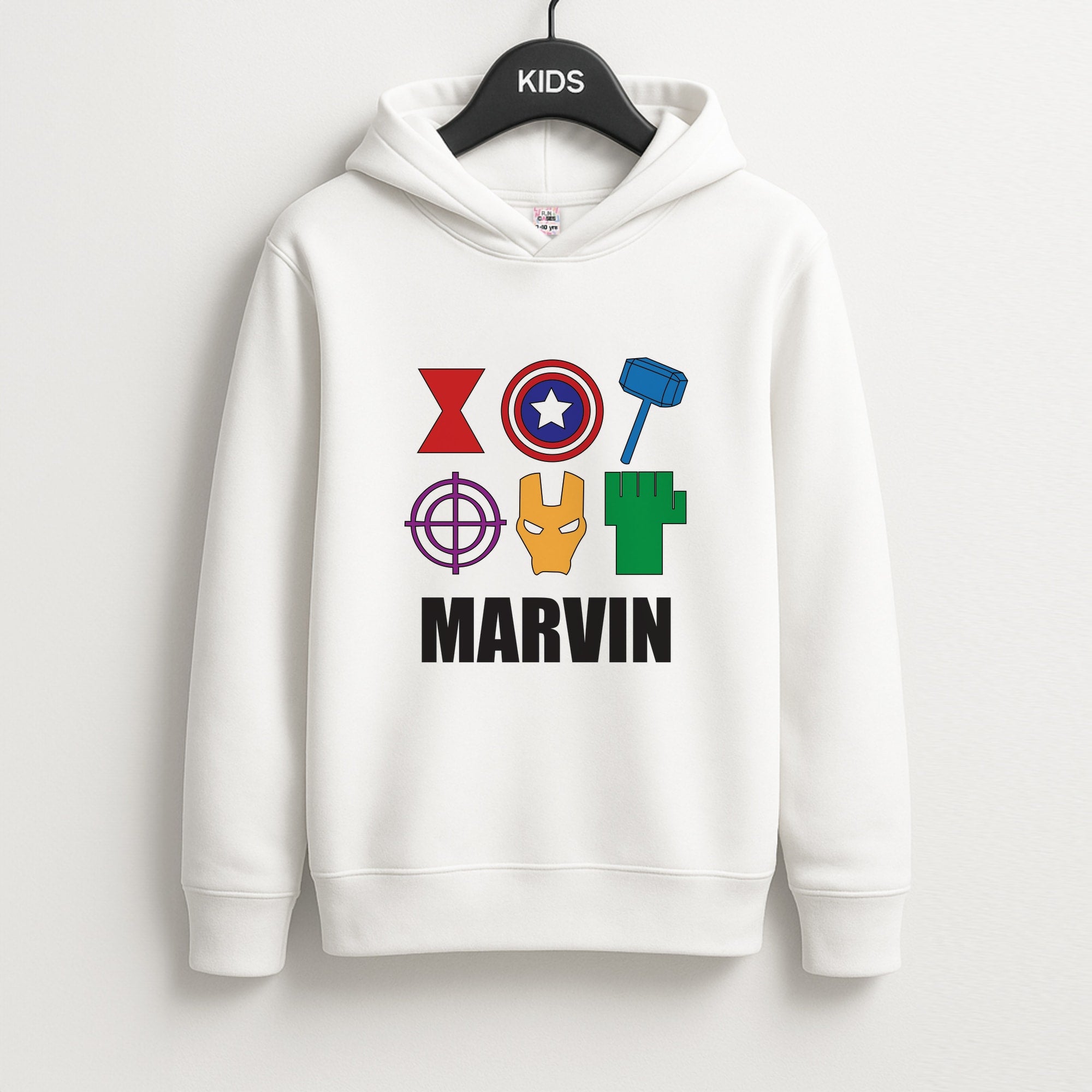 Icon Pattern - Personalised Superhero Comic Unisex Kids Hoodie