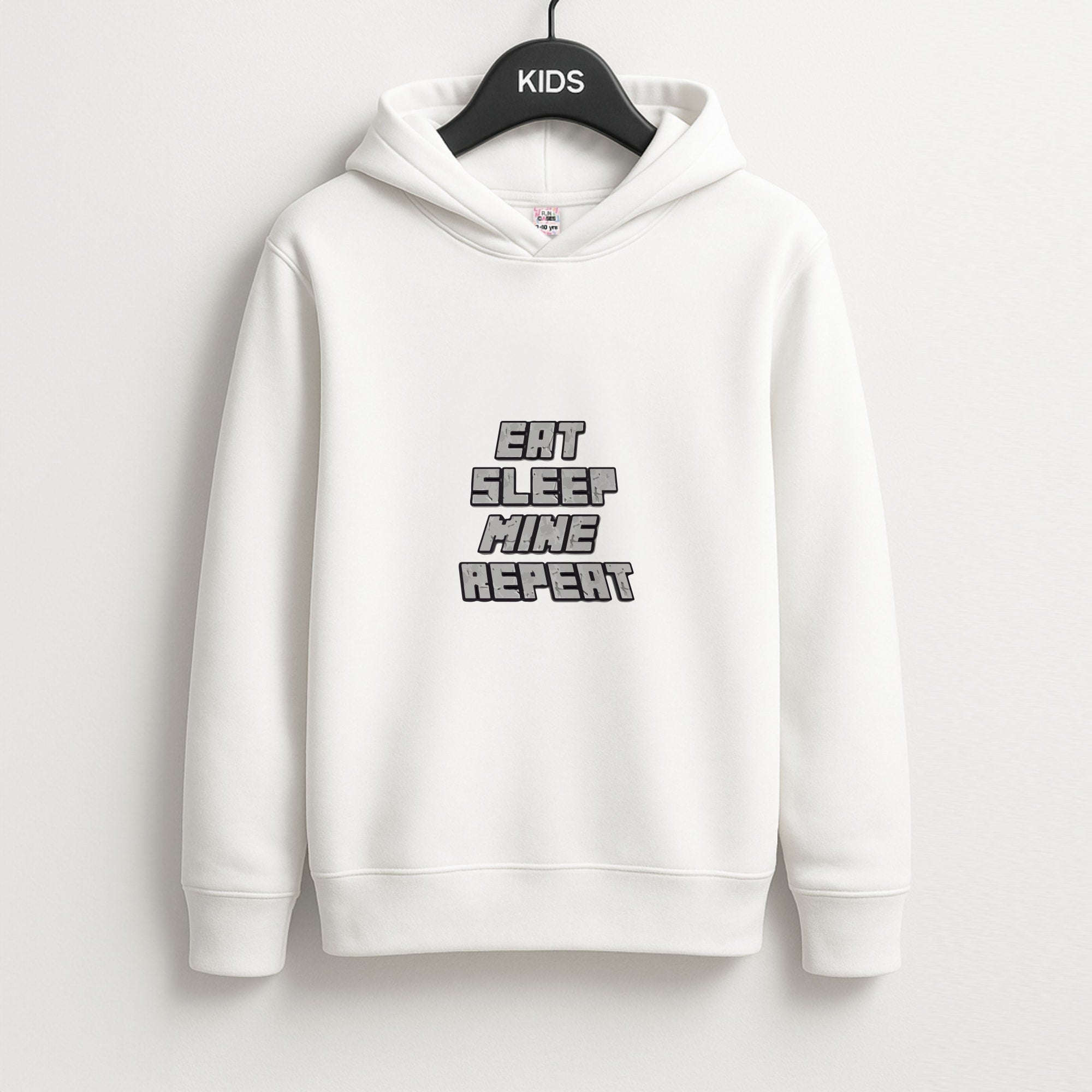 Eat Sleep Mine Repeat Unisex Kids Hoodie