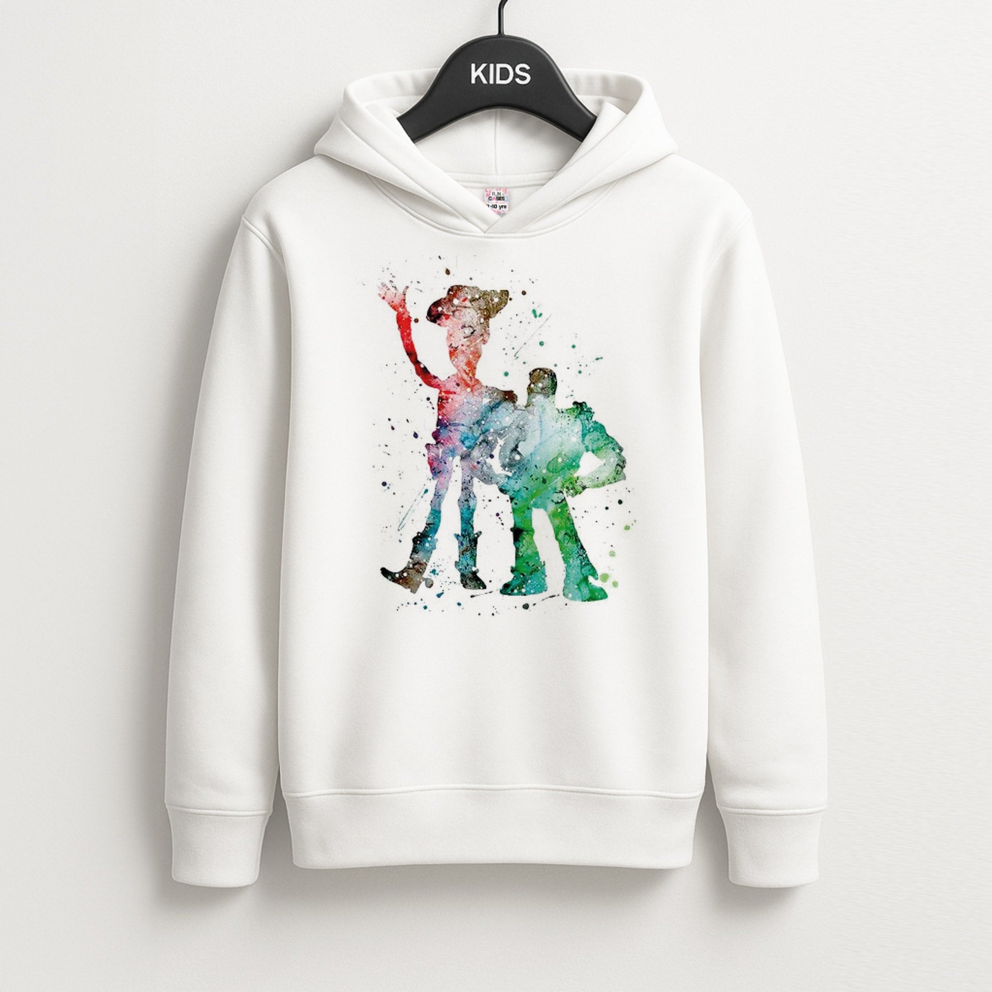 Watercolour Woody & Buzz A Story of Toys Fairytale Kids Hoodie