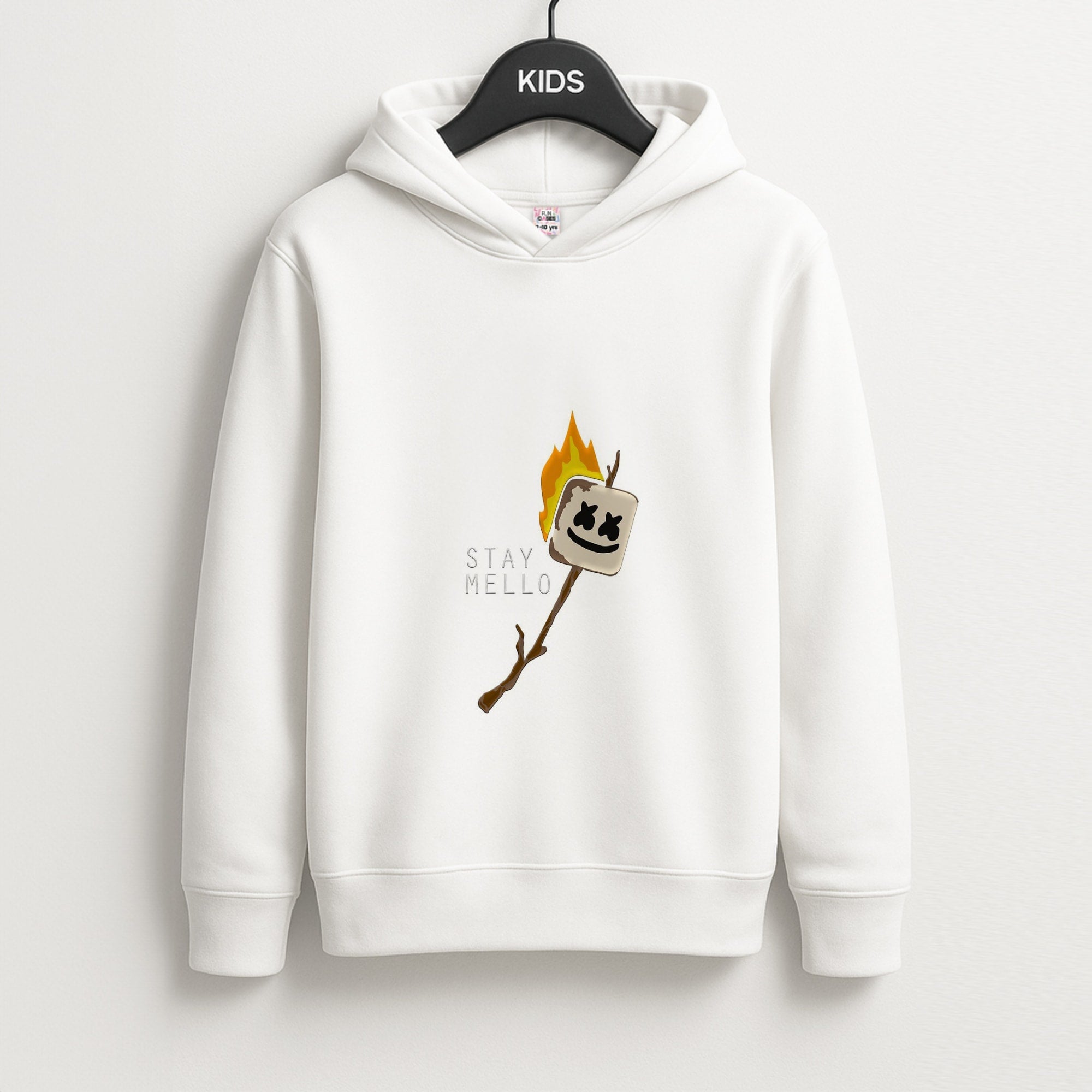 Stay Mello White Helmet DJw - White Helmet DJ Unisex Kids Hoodie