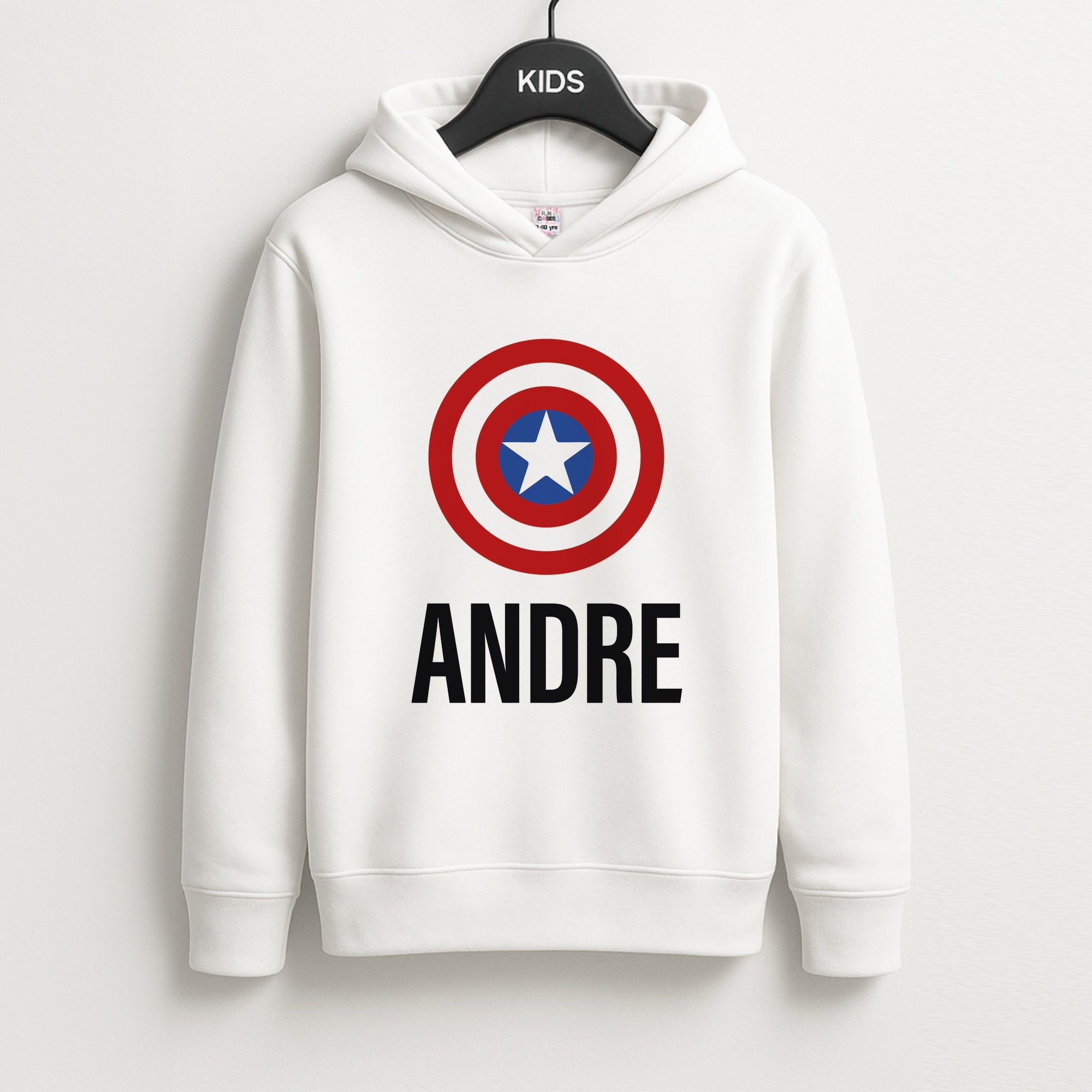 Captain America - Personalised Superhero Comic Unisex Kids Hoodie