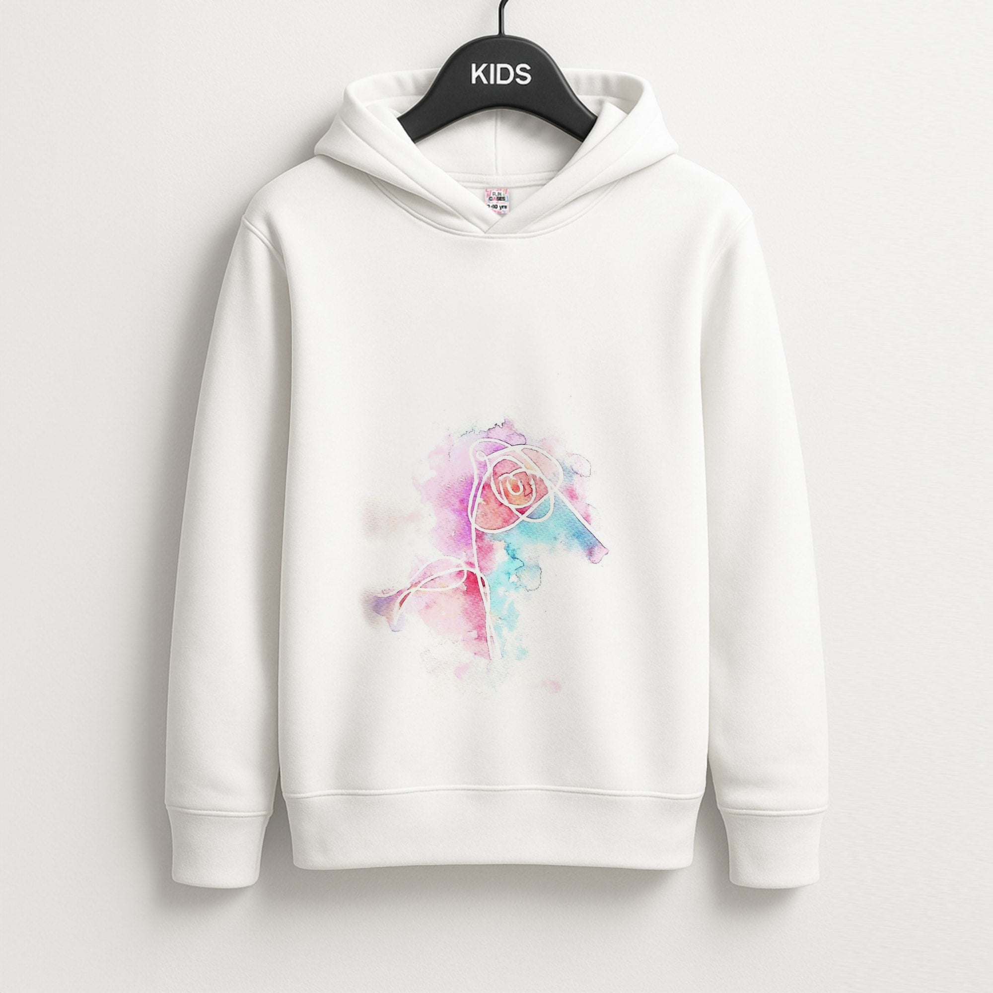 K-Pop Band Love Yourself Watercolour Painting Unisex Kids Hoodie