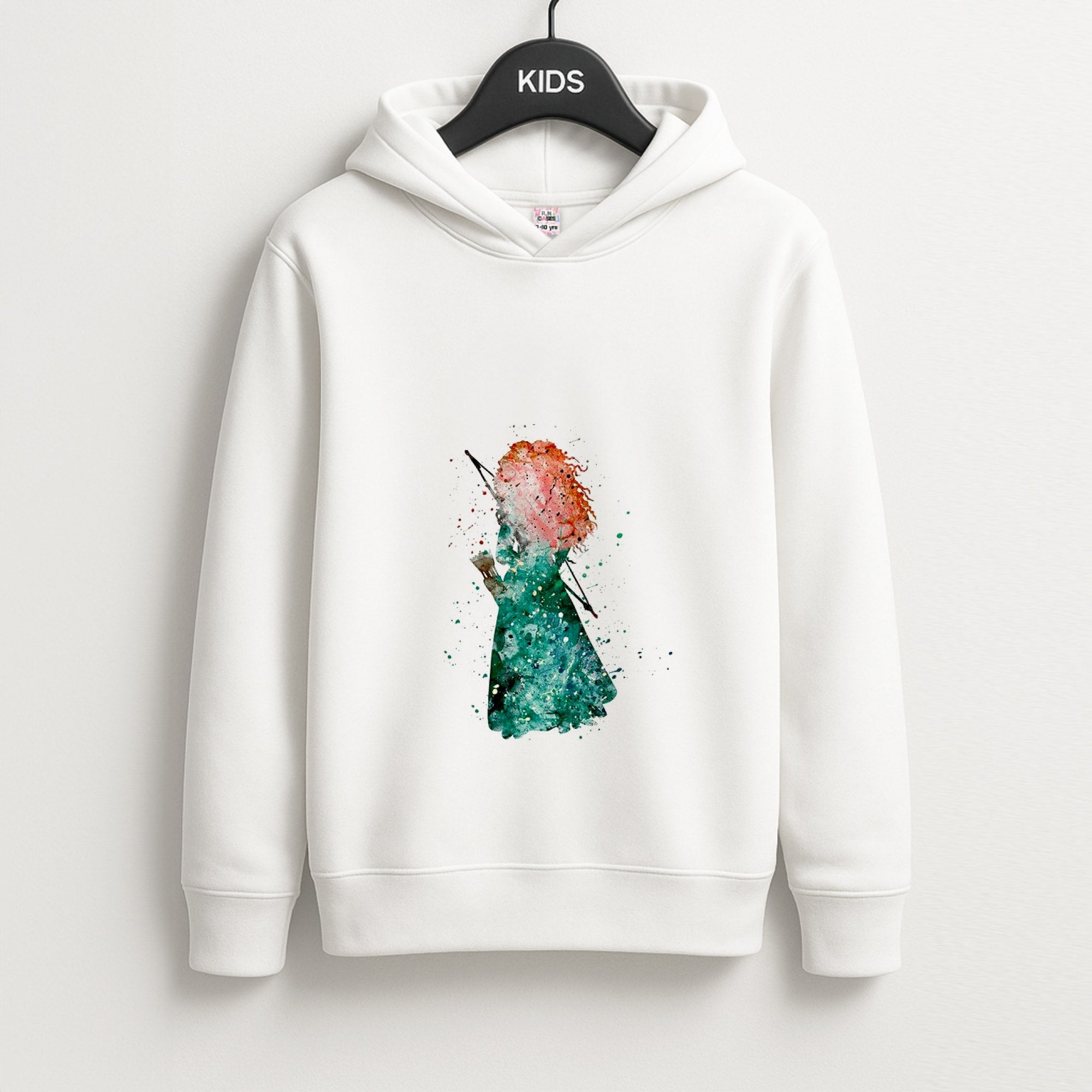 Watercolour Princess Merida Brave Fairytale Unisex Kids Hoodie
