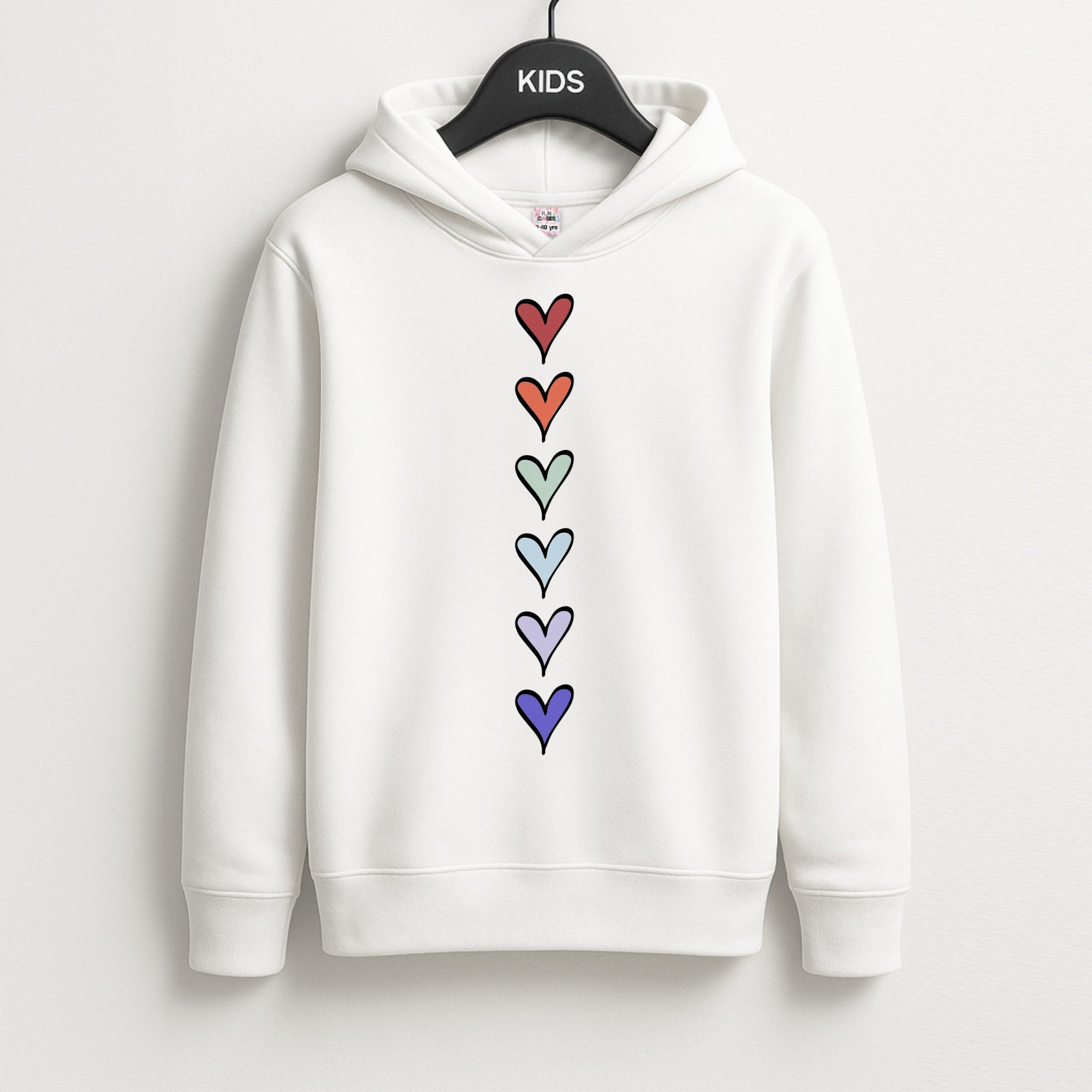 Love Heart Line Unisex Kids Hoodie