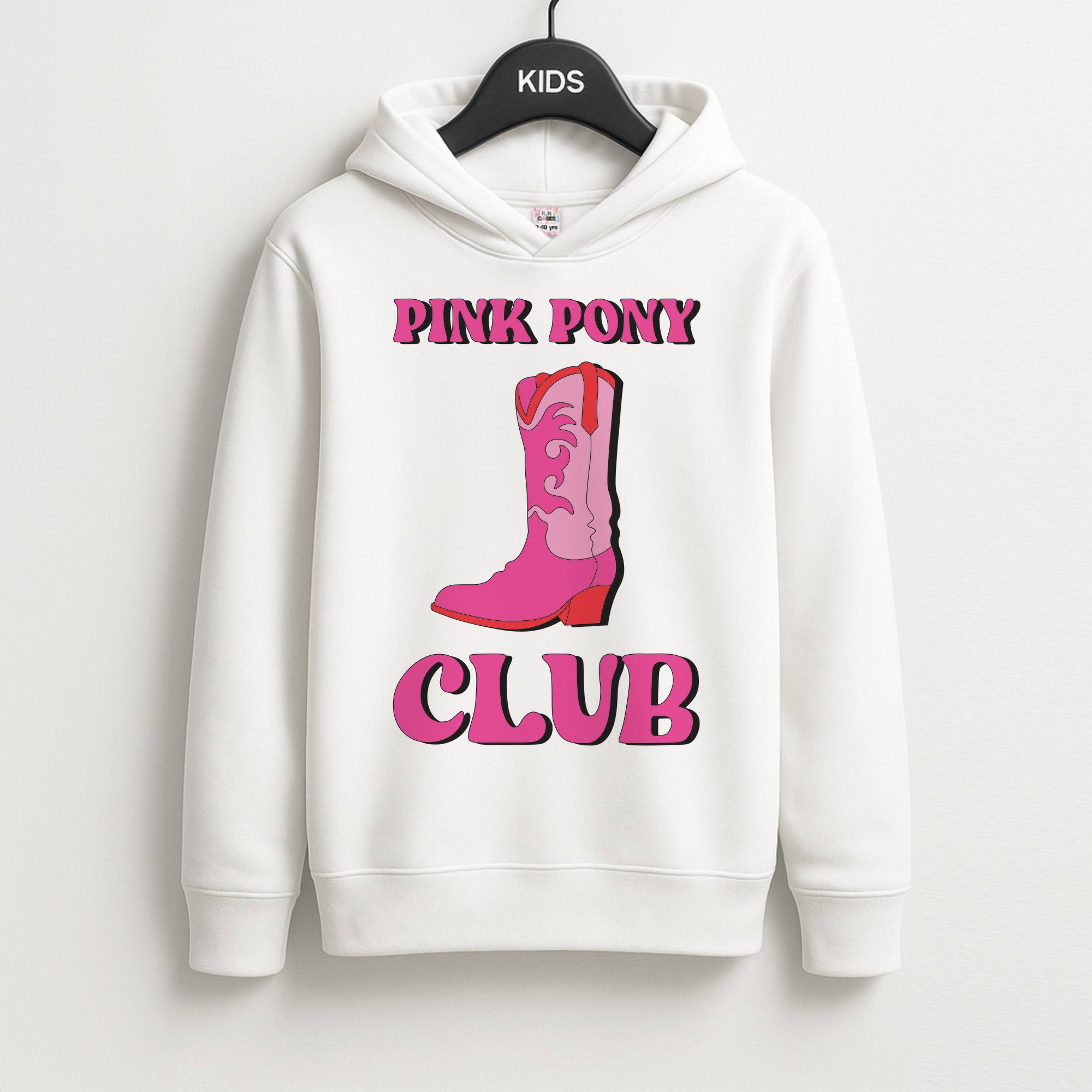 Zebra Print Pink Pony Club Unisex Kids Hoodie