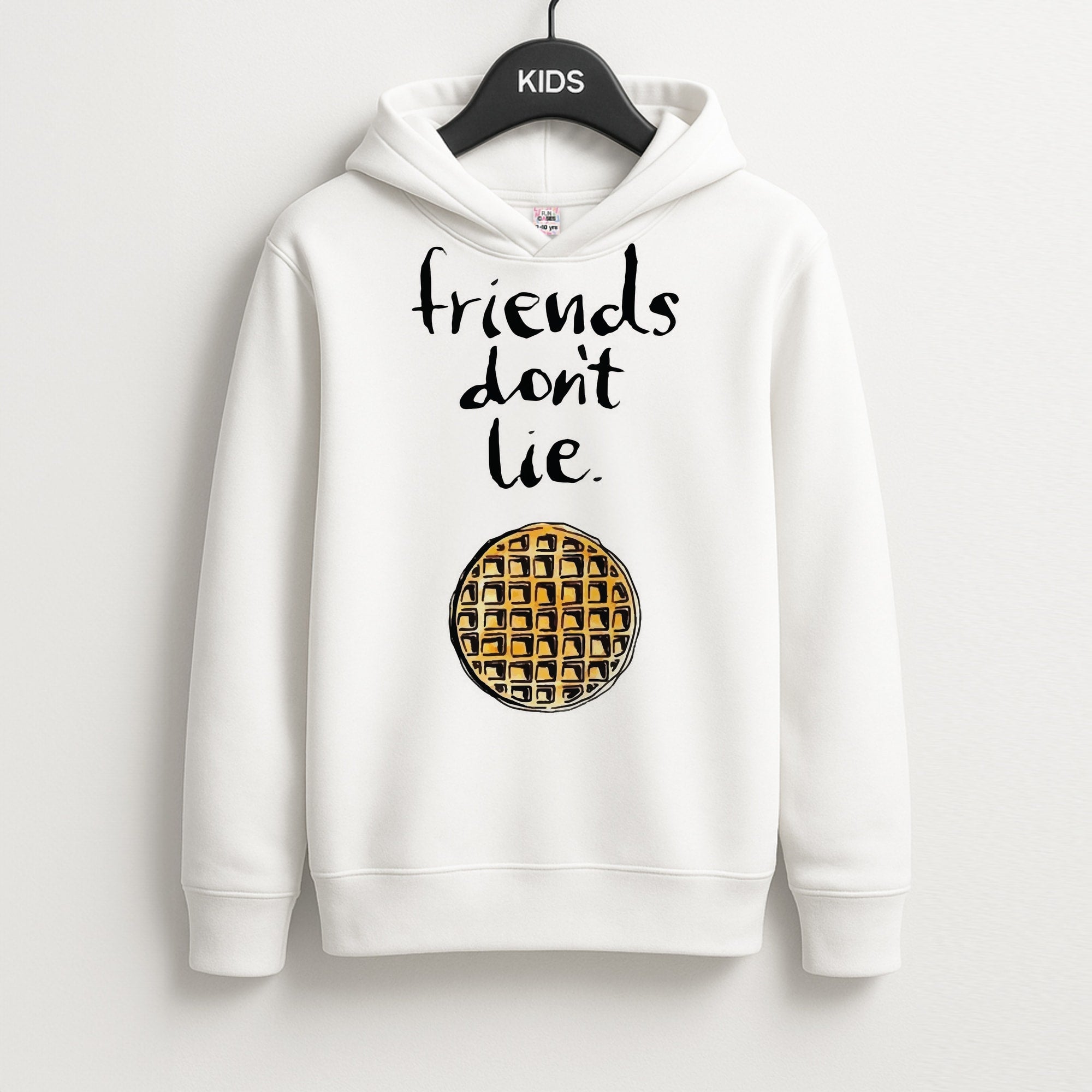Friends Don't Lie Waffle Kids Hoodie