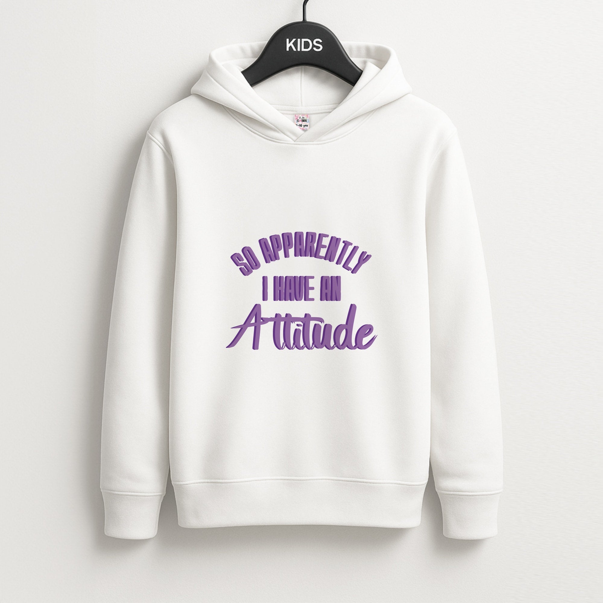 Apprently I Have An Attitude - Funny Quotes Unisex Kids Hoodie