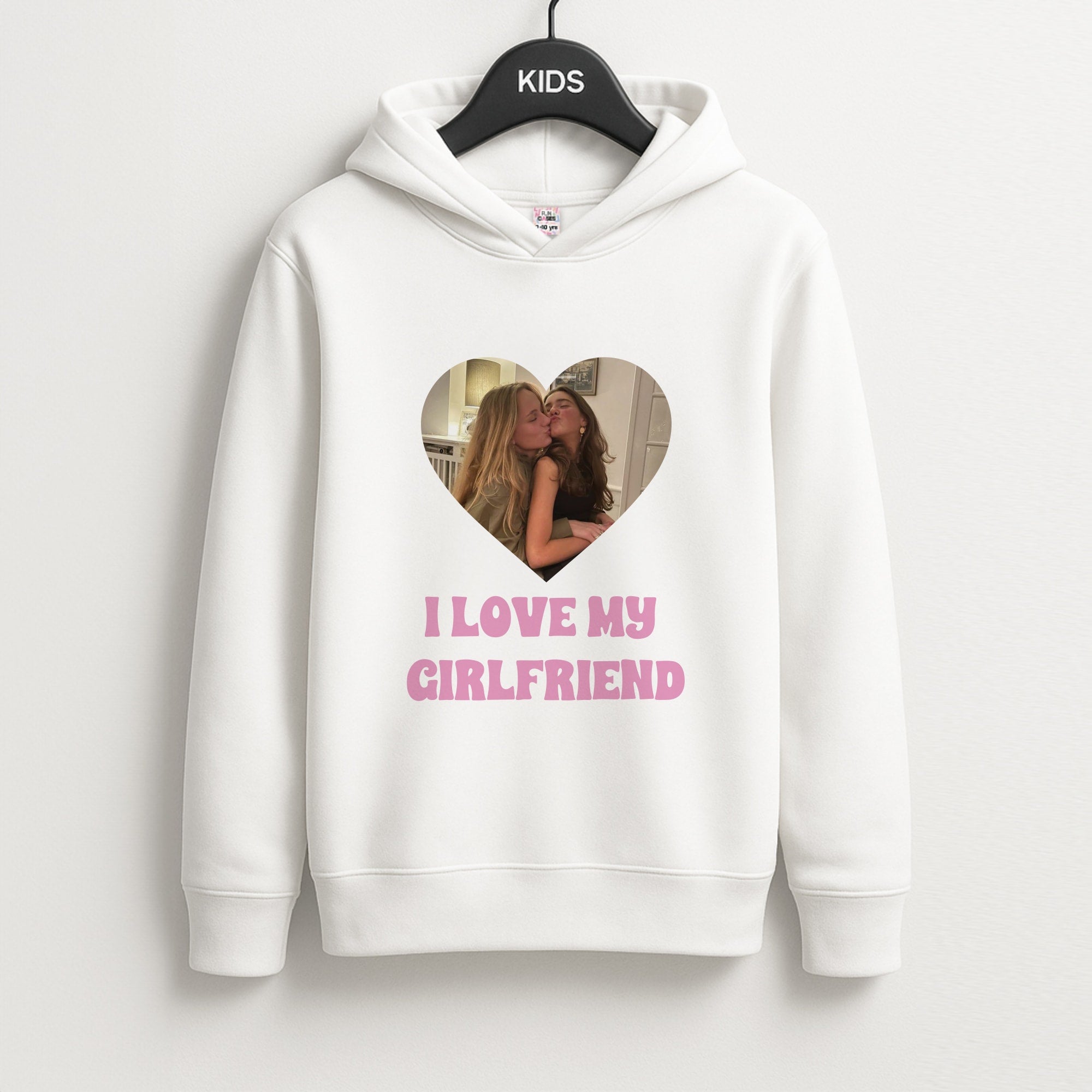 I Love My Girlfriend - Personalised Couples Kids Hoodie