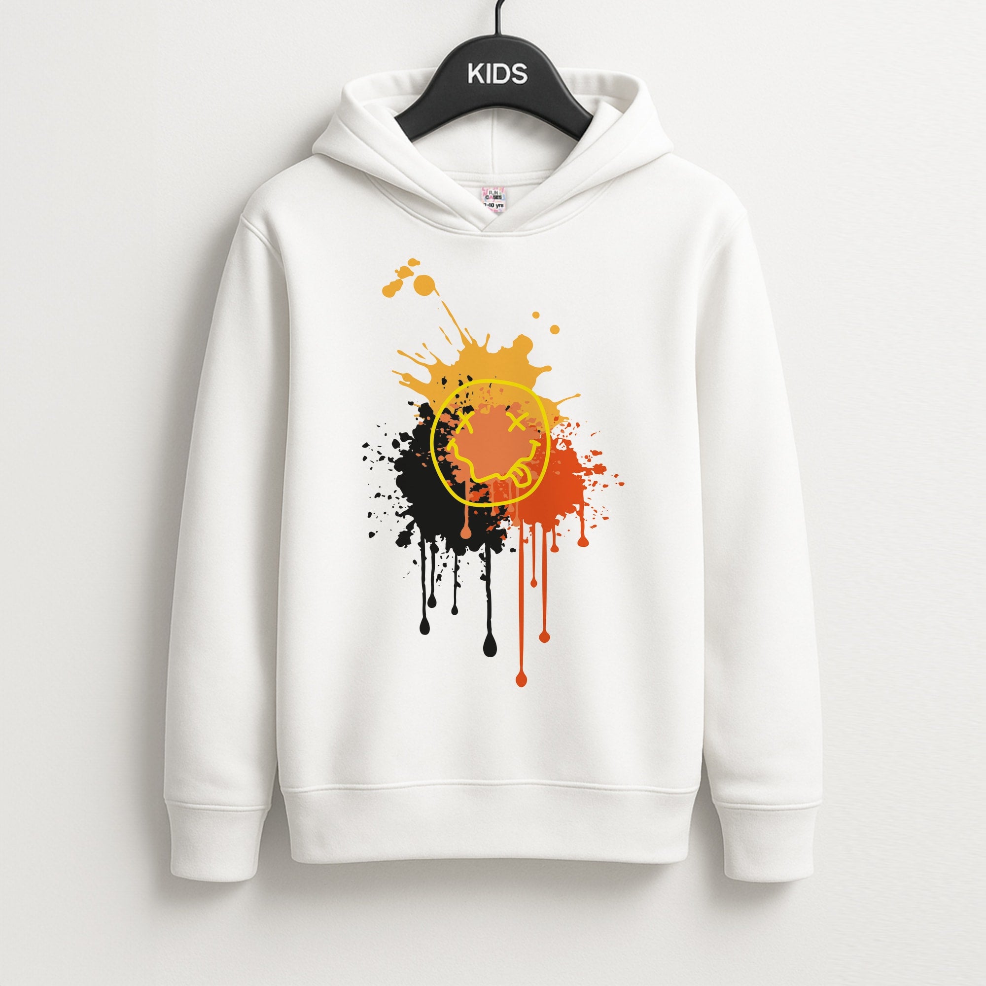 Orange Graffiti - Skate Aesthetic Unisex Kids Hoodie