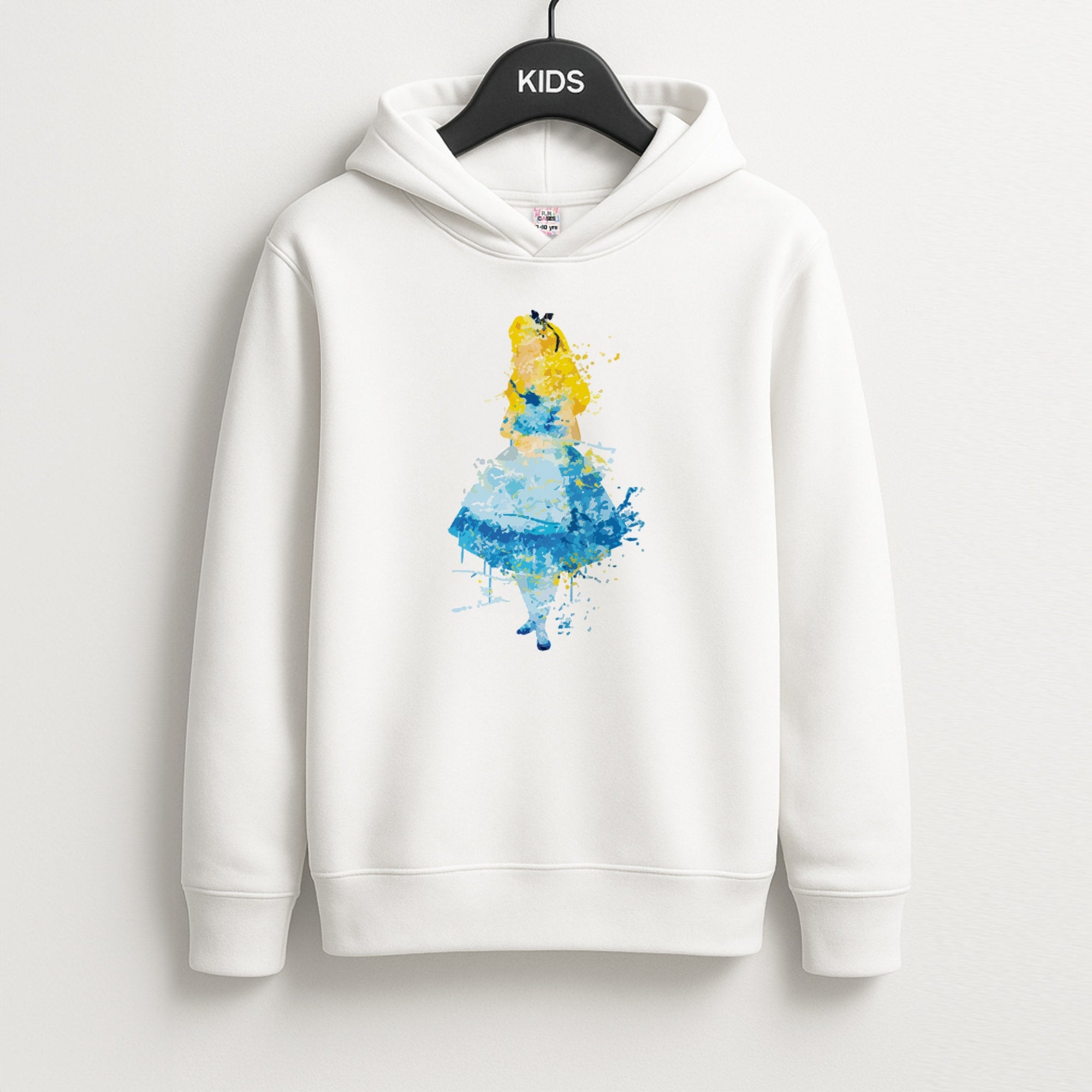Watercolour Alice in Wonderland Fairytale Kids Hoodie