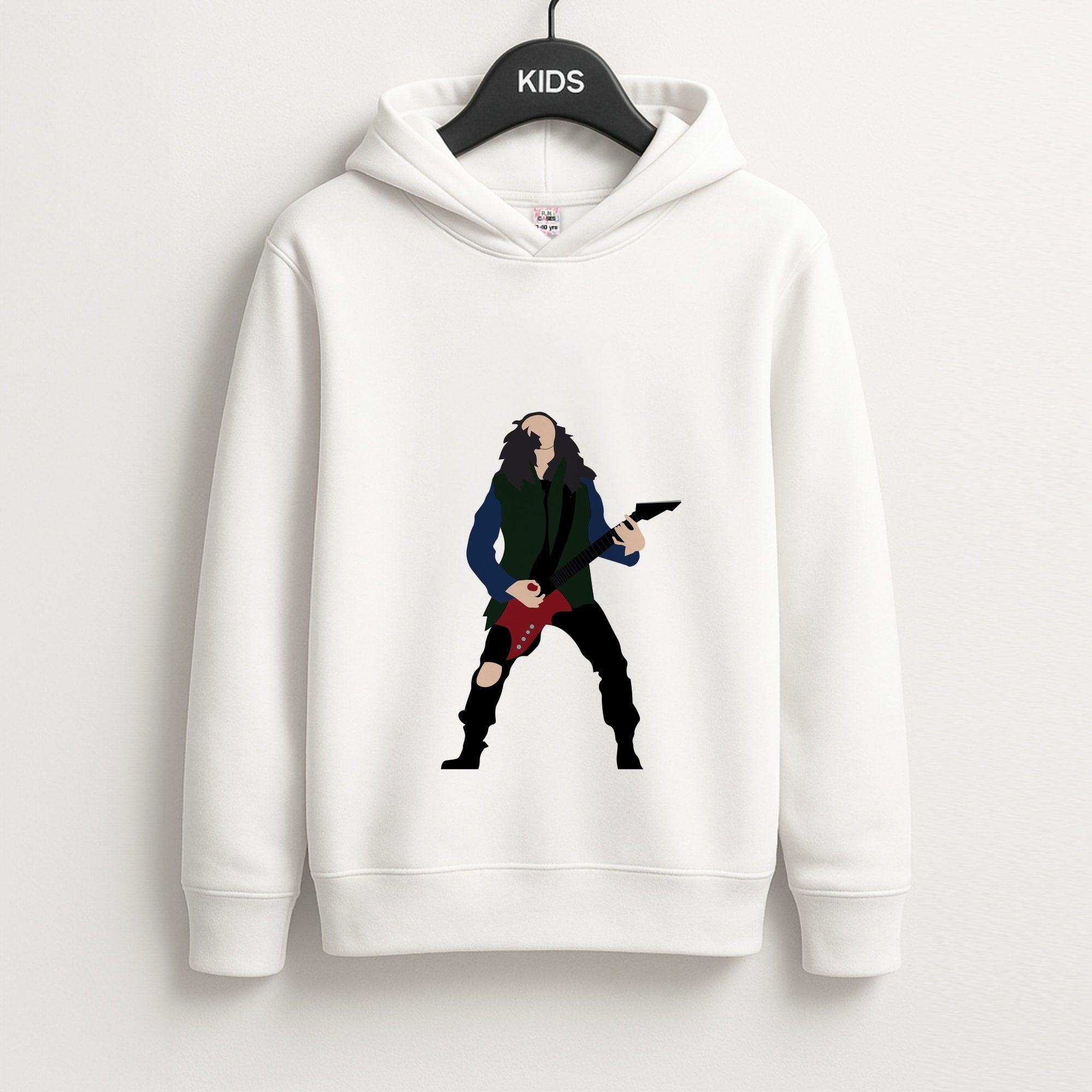 Eddie Munson Playing Guitar Unisex Kids Hoodie