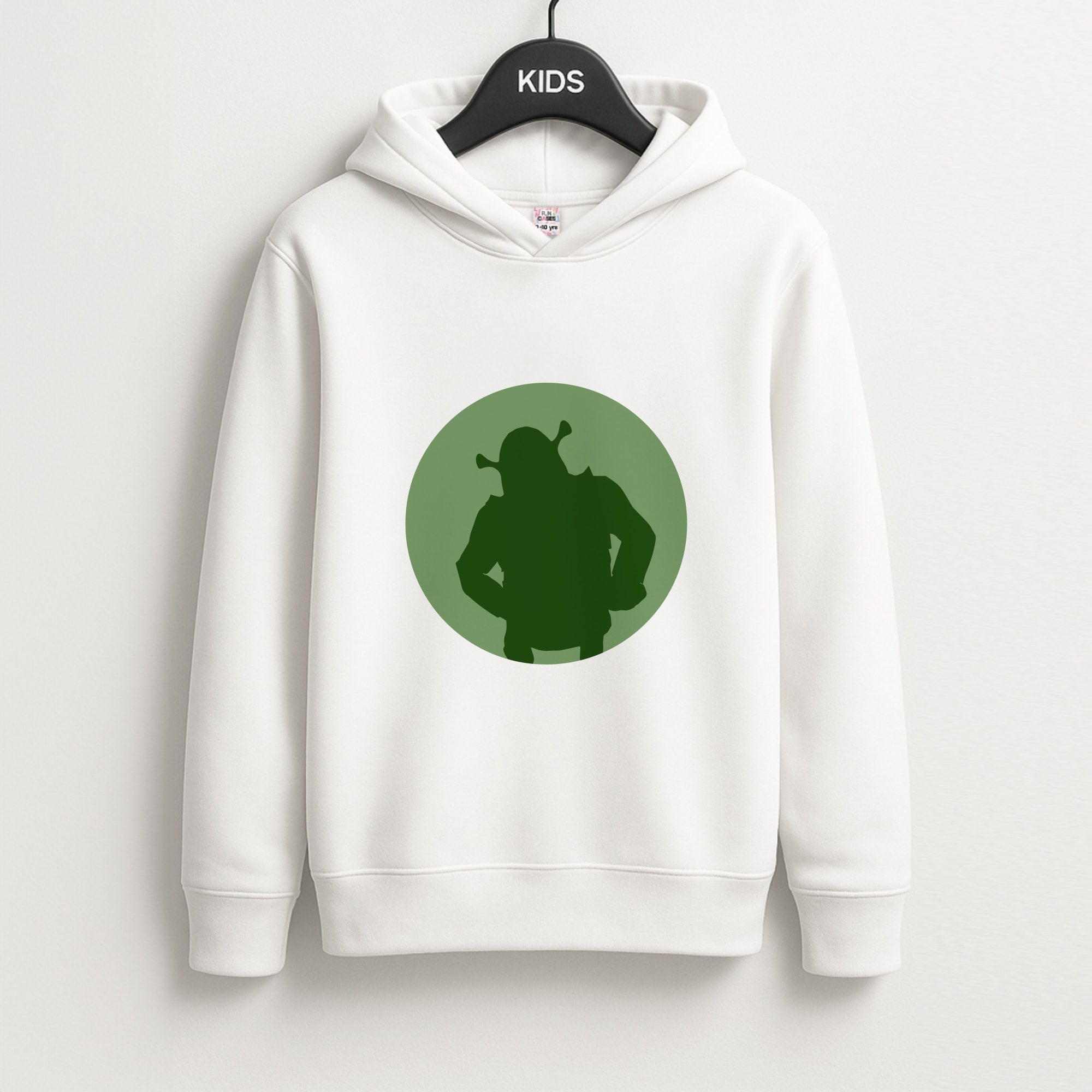 Green Ogre Outline Kids Hoodie