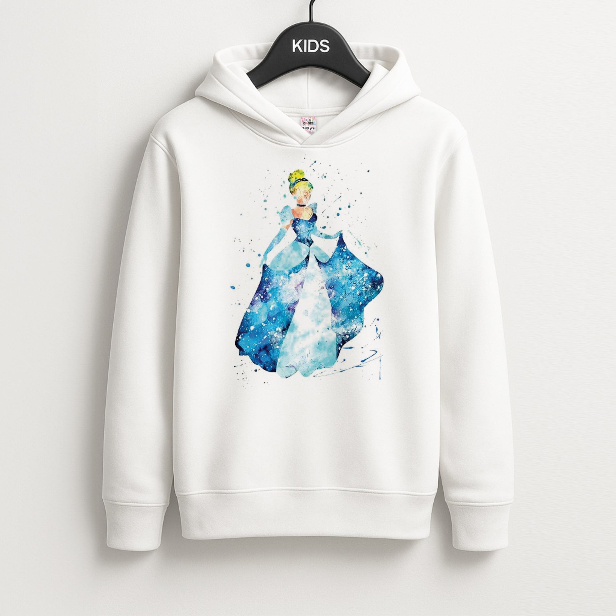 Watercolour Cinderella Fairytale Kids Hoodie