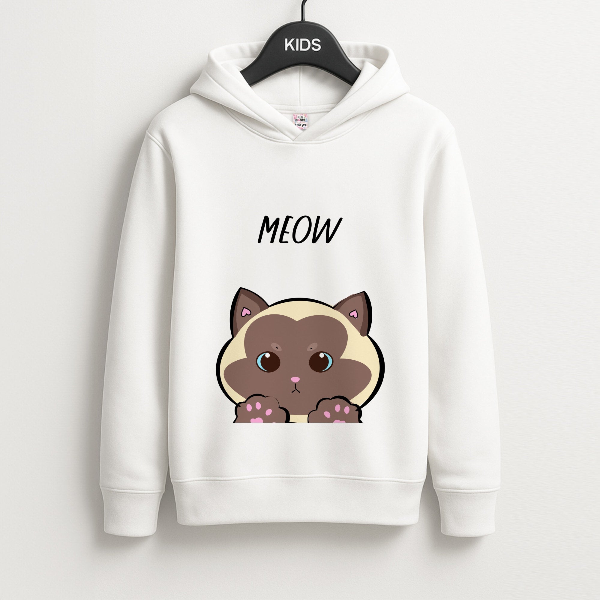Meow Green - Cats Unisex Kids Hoodie