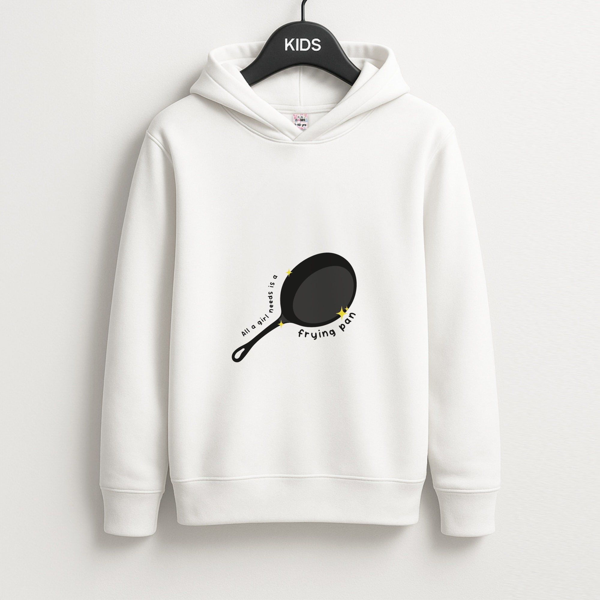 All A Girl Needs Is A Frying Pan Unisex Kids Hoodie