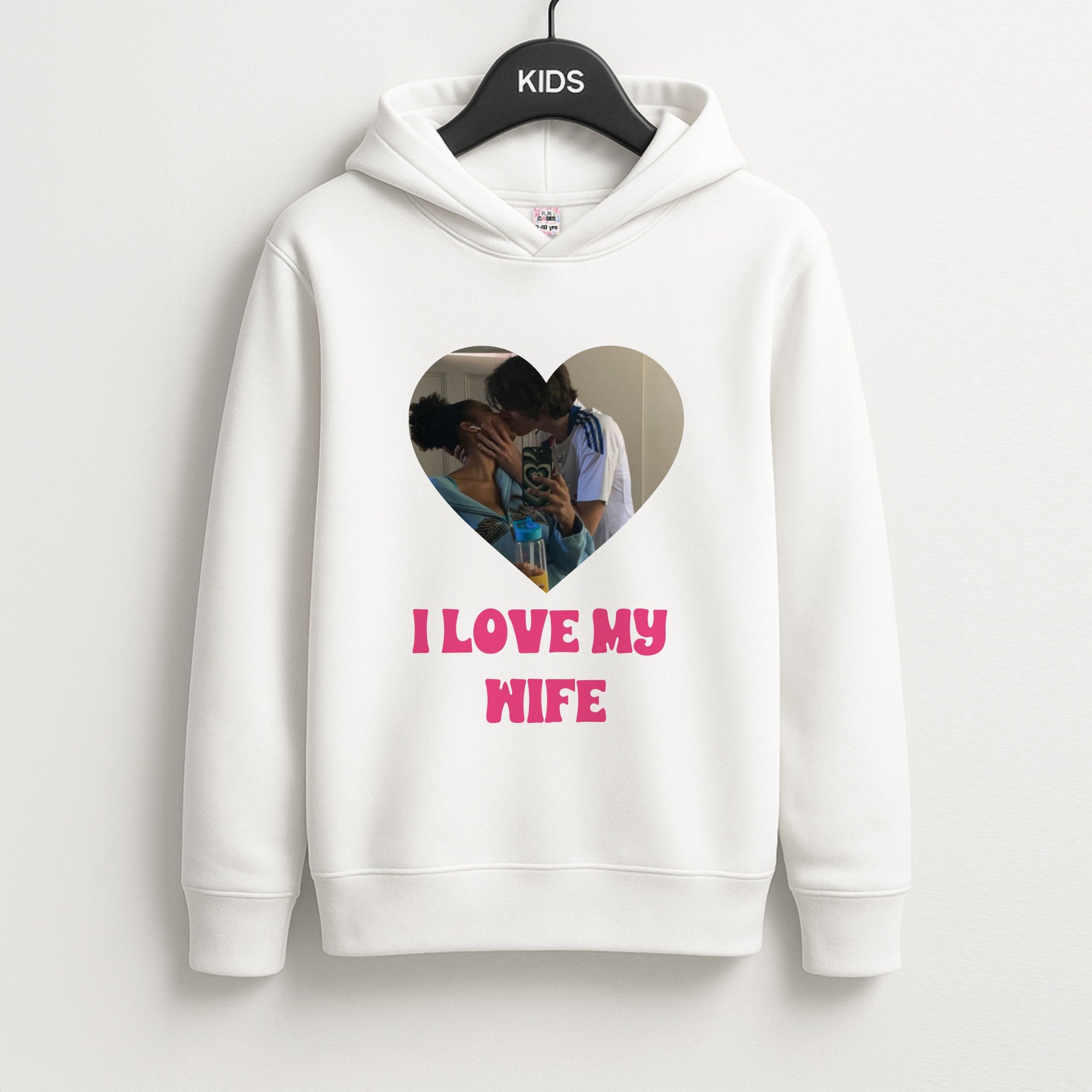 I Love My Wife - Personalised Couples Unisex Kids Hoodie
