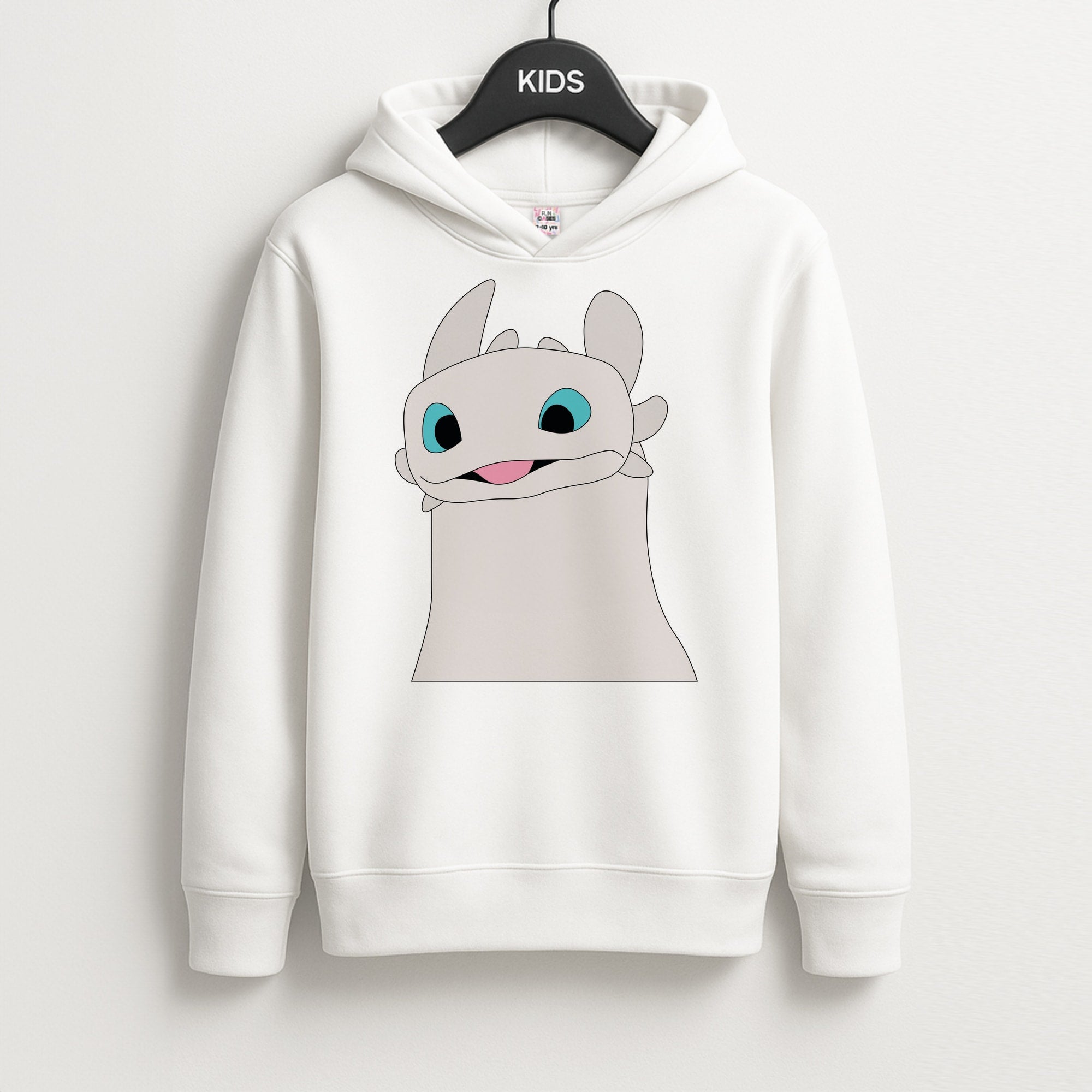 White Fury Dragon Kids Hoodie