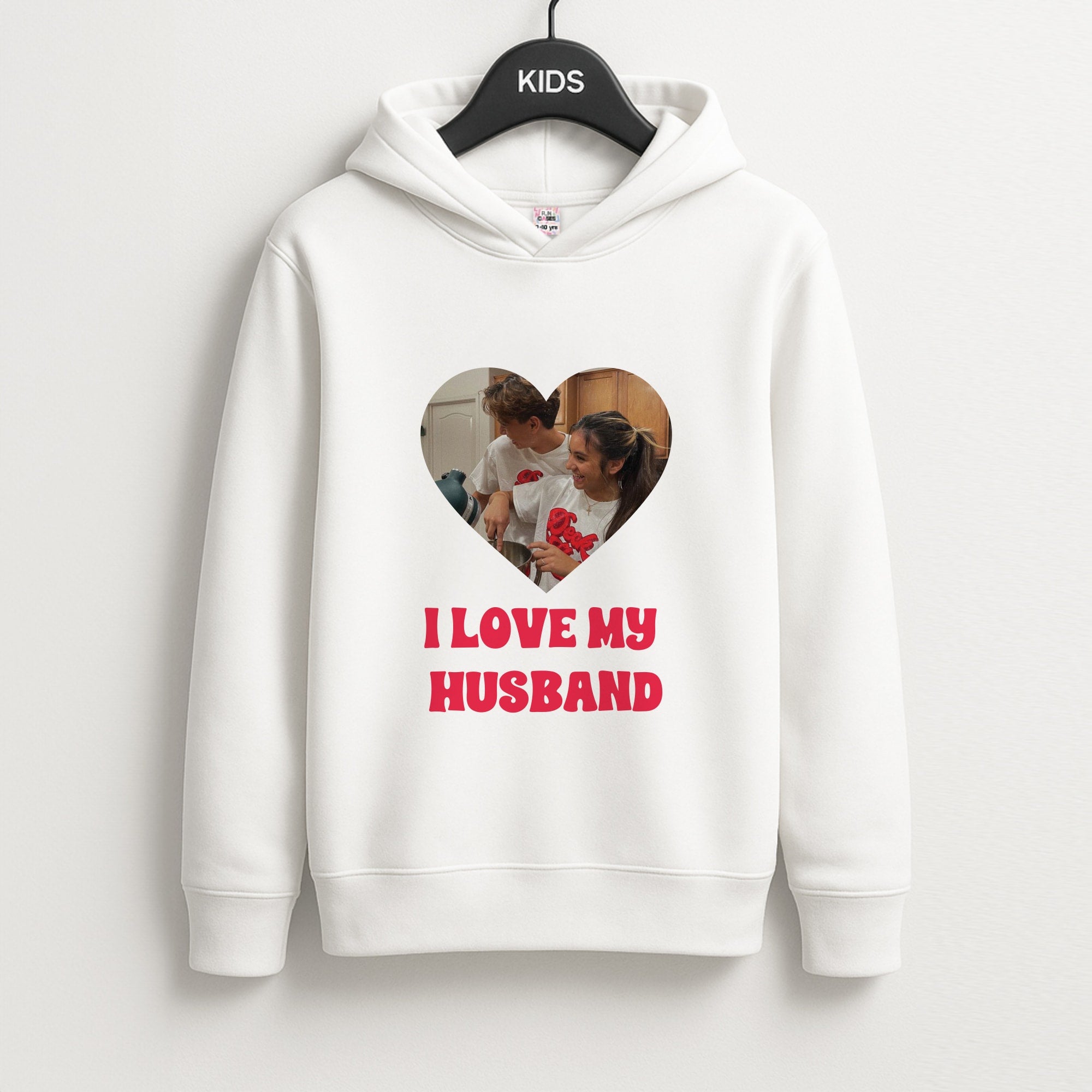 I Love My Husband - Personalised Couples Kids Hoodie