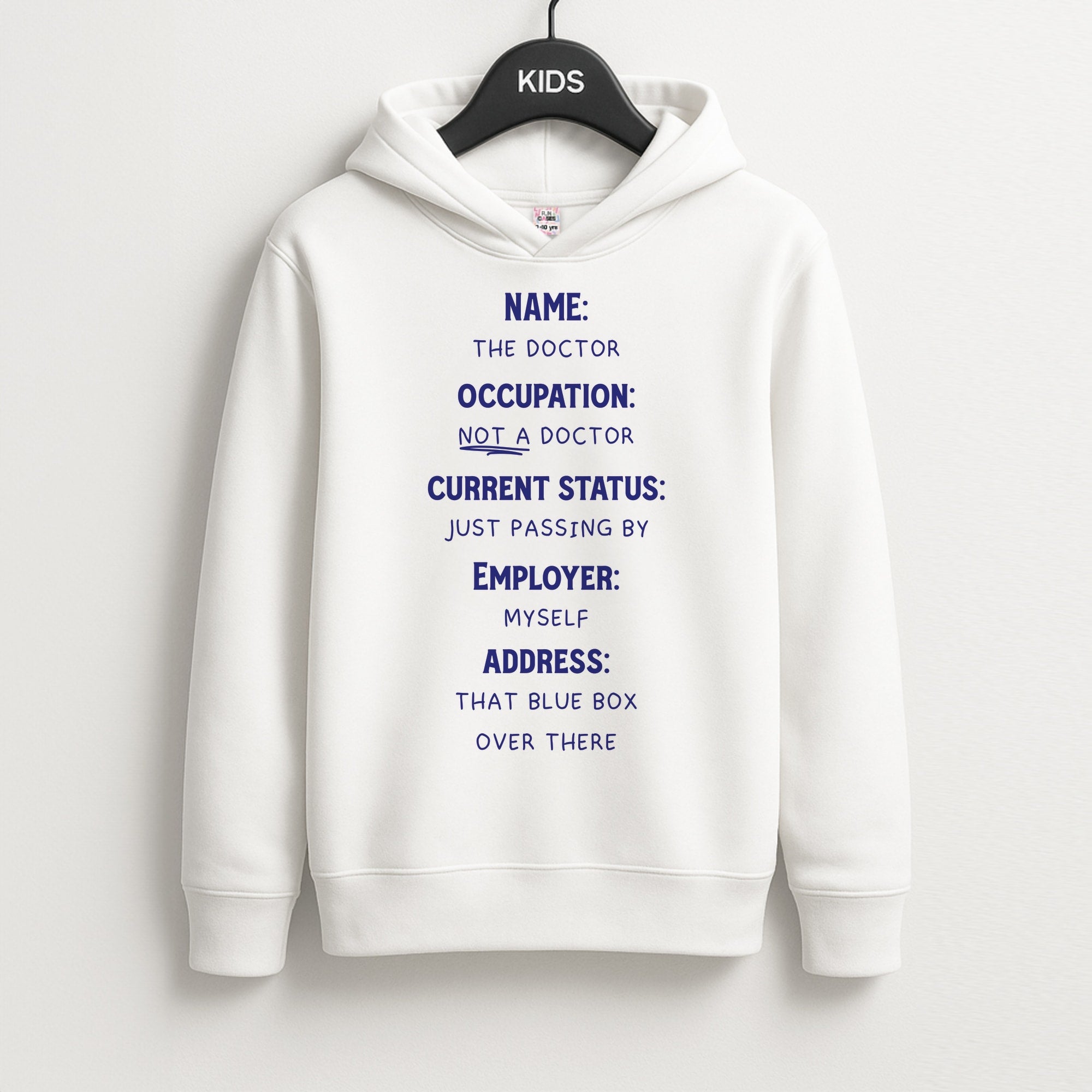 Name And Occupation - Doctor Who Unisex Kids Hoodie