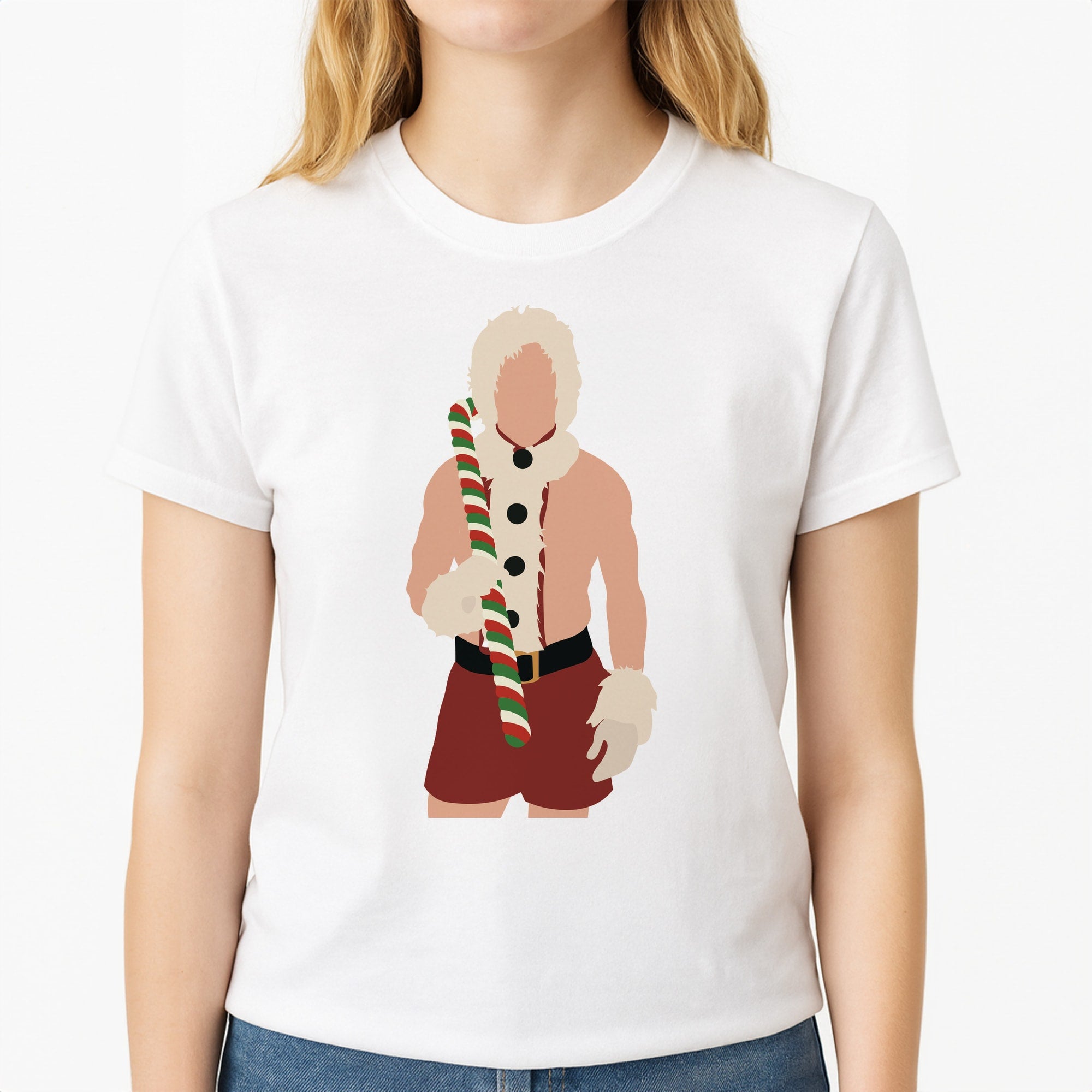 Christmas Schmidt Unisex T-Shirt, worn by a female model