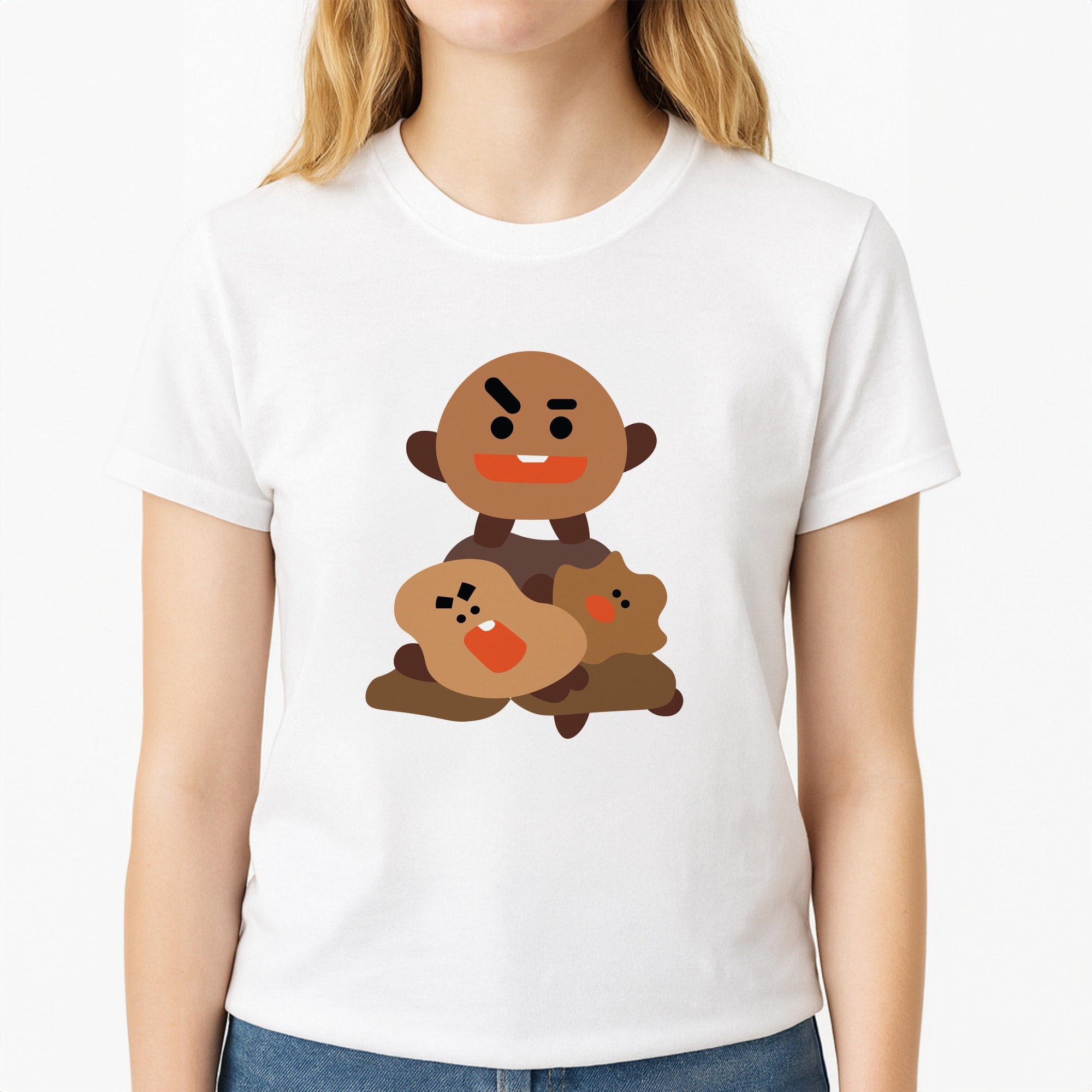 Shooky 21 - K Pop Unisex T-Shirt, worn by a female model