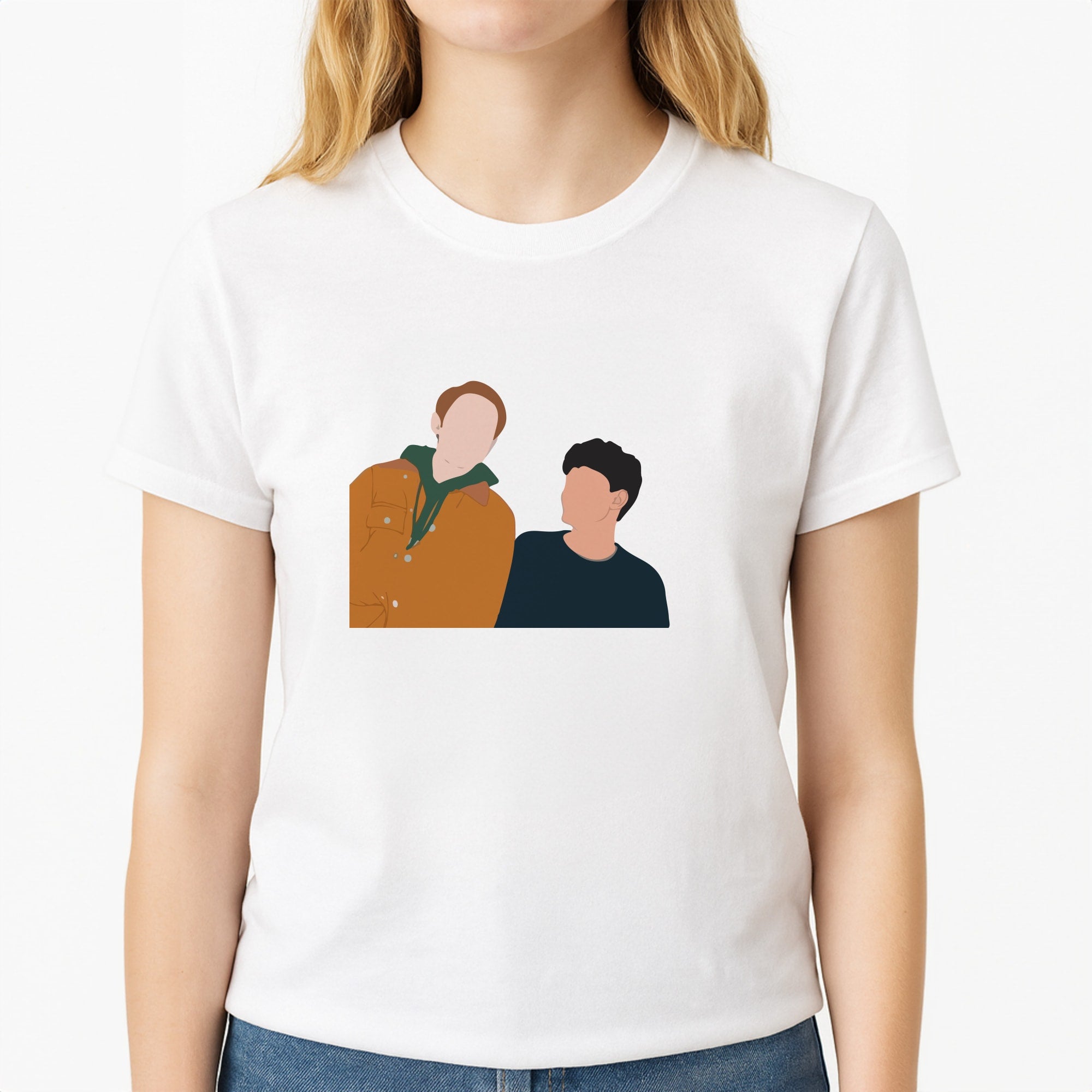 Nick And Charlie - Heart TV Unisex T-Shirt, worn by a female model