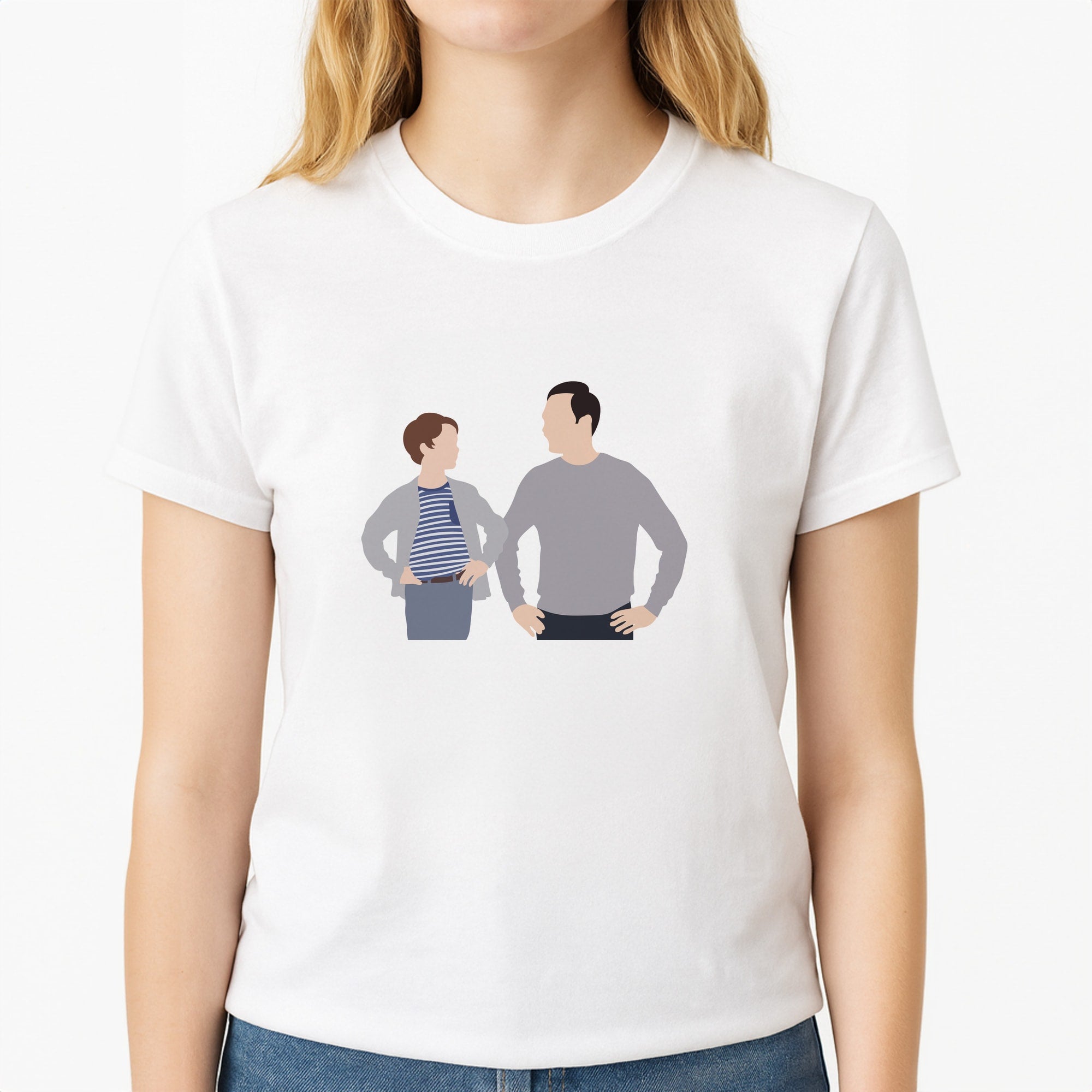 Big And Little Sheldon - Sheldon Unisex T-Shirt, worn by a female model
