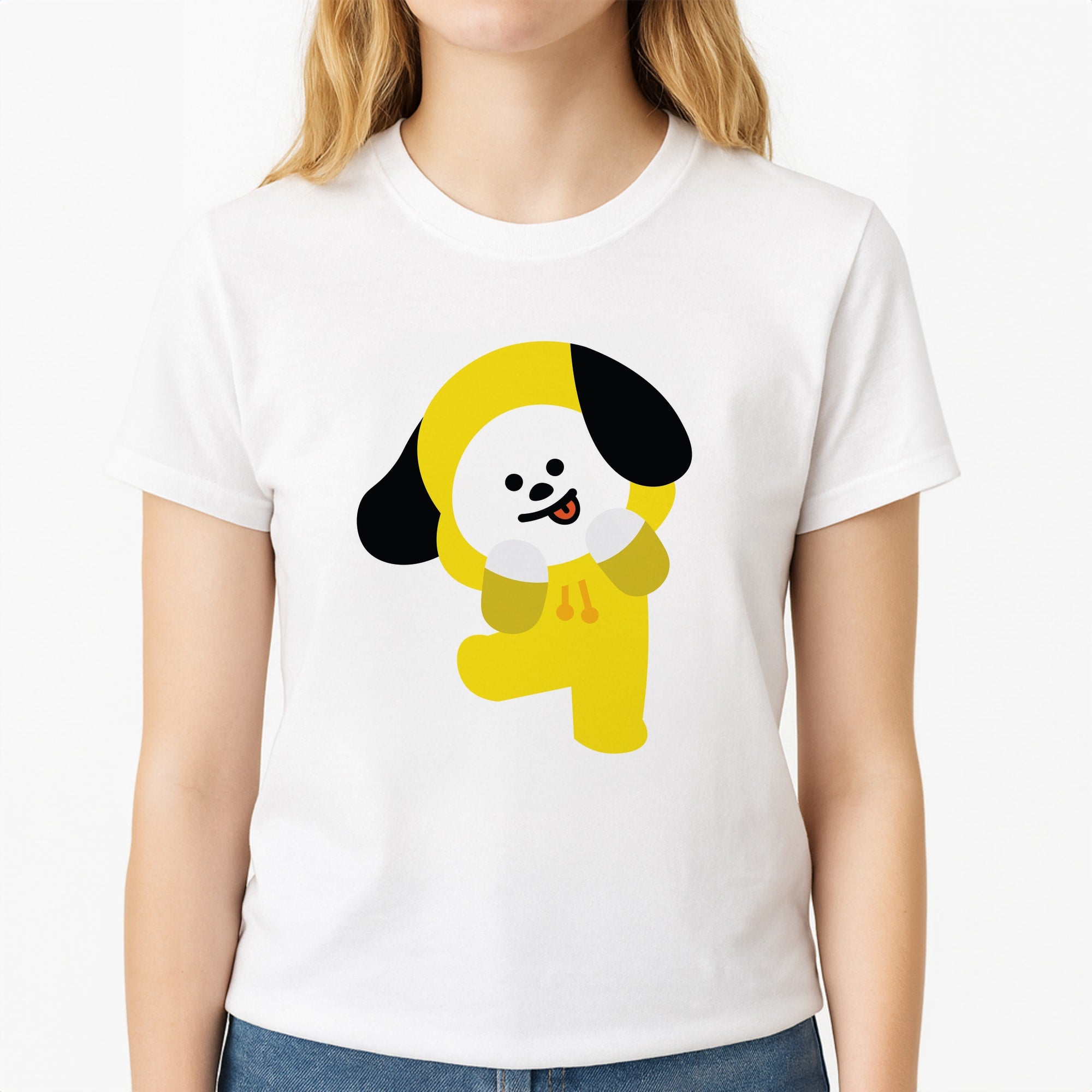 Chimmy - K Pop Unisex T-Shirt, worn by a female model
