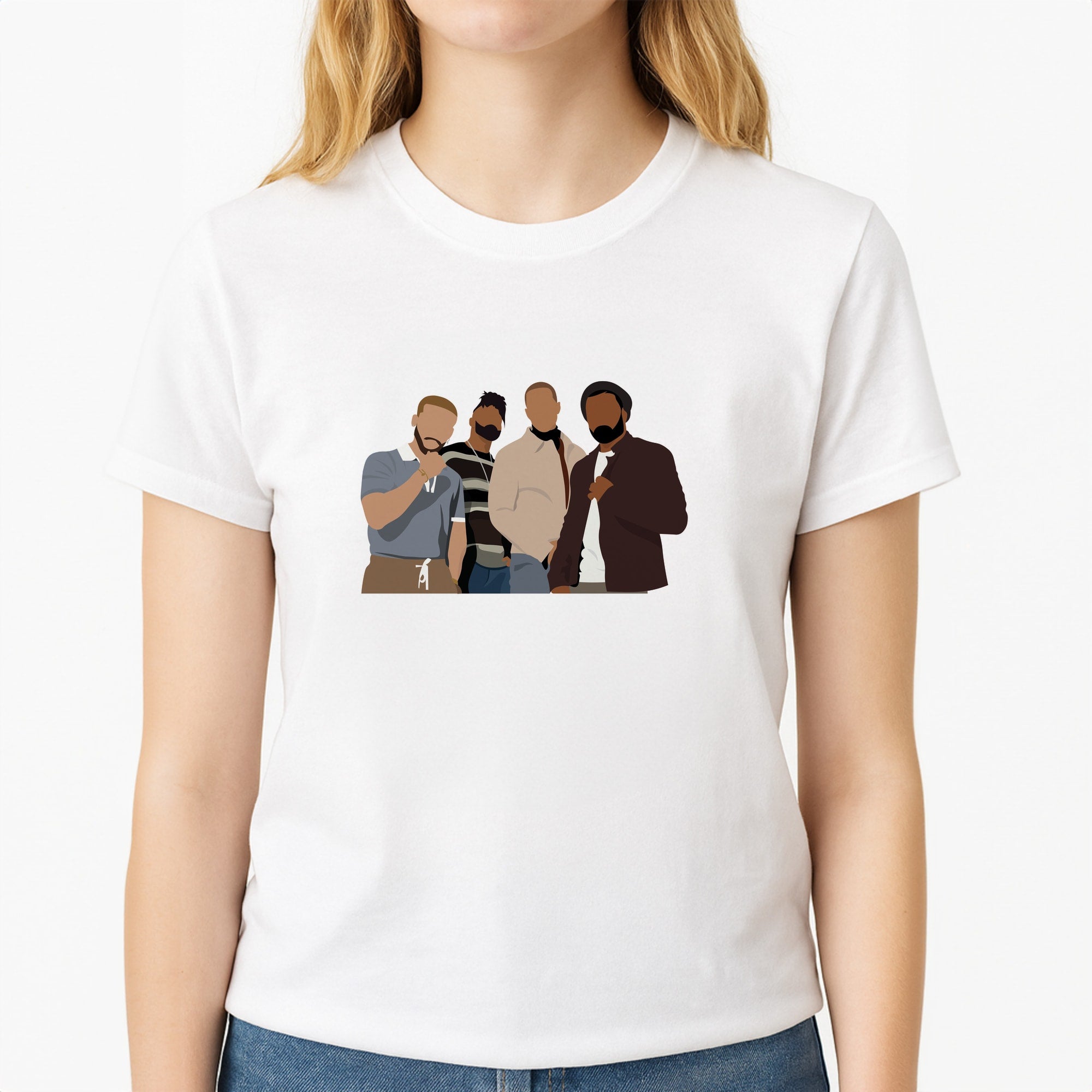 JLS Members Inspired Unisex T-Shirt, worn by a female model