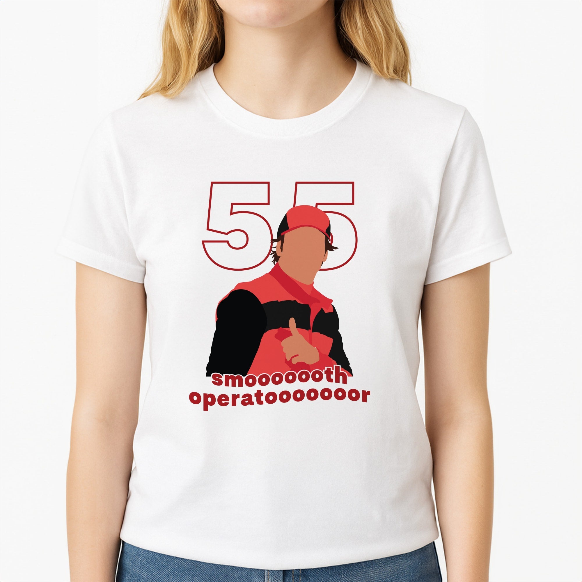 Smooth Operator Unisex T-Shirt, worn by a female model